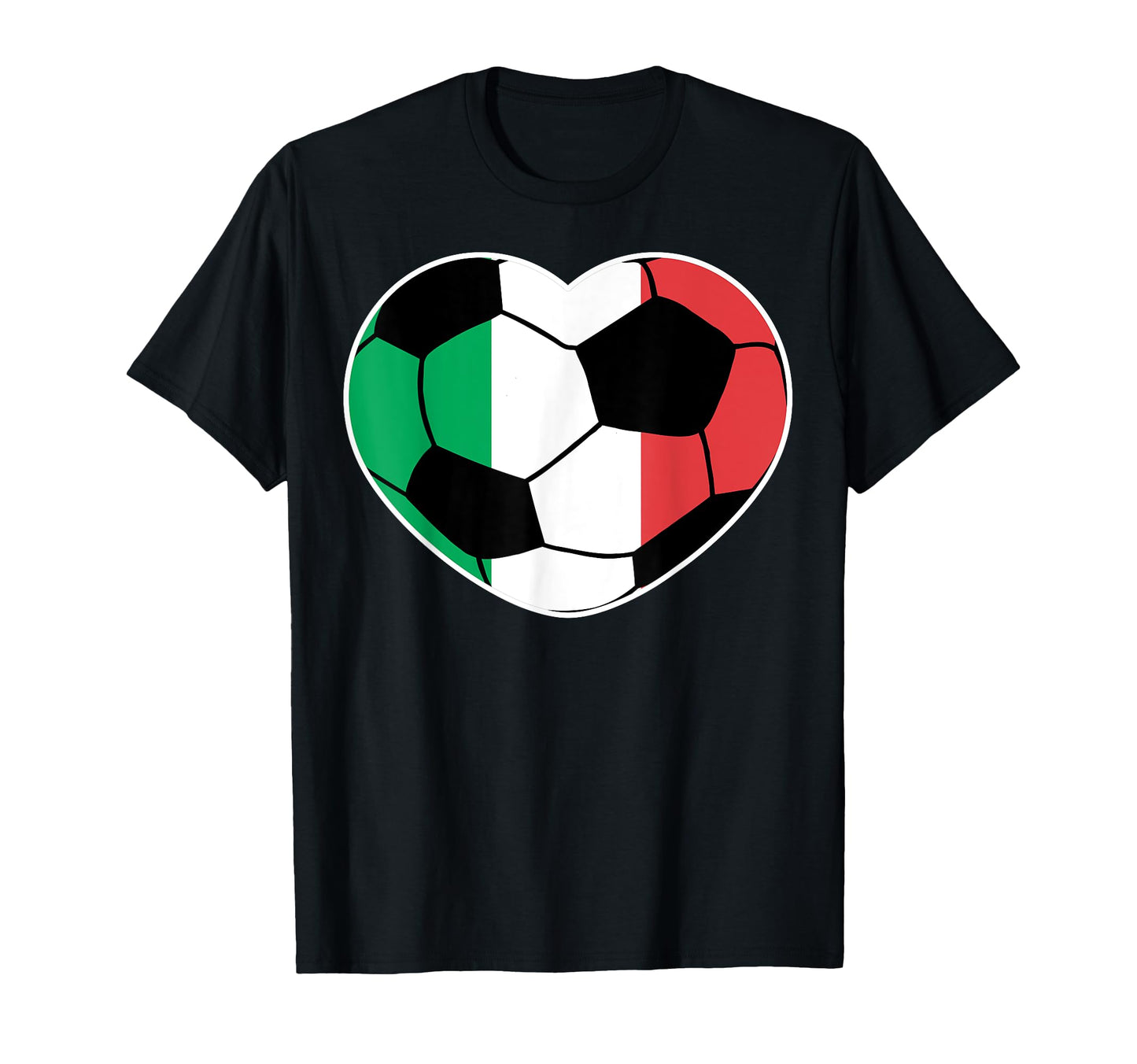 Italy Soccer Ball Heart Italian T-Shirt - Novelty Apparel for Adults - T-Shirt, Sweatshirt, Hoodie