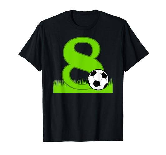 8Th Birthday Soccer 8 Years Old T-Shirt - Minimalist Print Unisex - T-Shirt, Sweatshirt, Hoodie