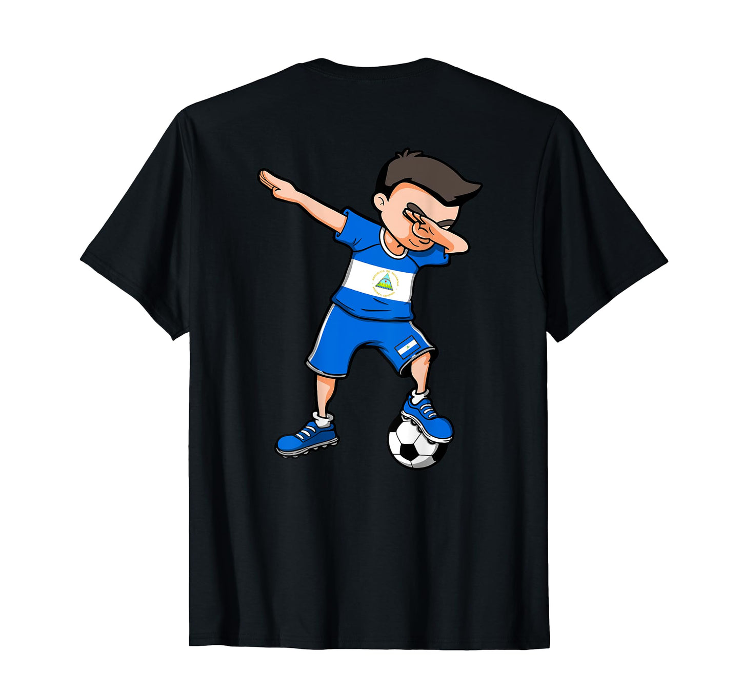 Dabbing Soccer Nicaragua Jersey T-Shirt - Minimalist Print Unisex - T-Shirt, Sweatshirt, Hoodie