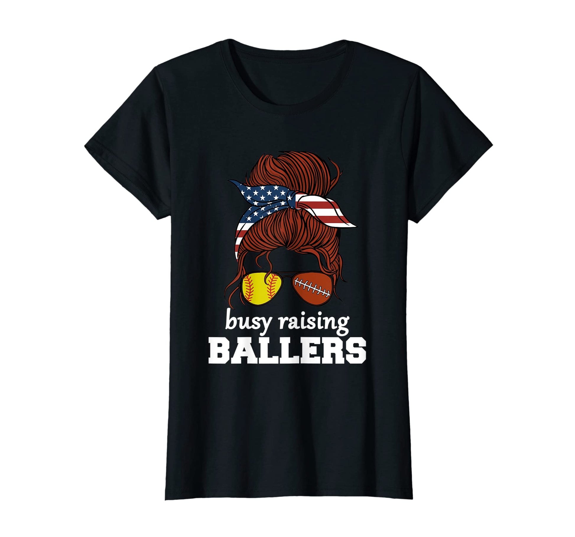 Womens Softball And Football Mom Usa T-Shirt - Unique Graphic for Adults - T-Shirt, Sweatshirt, Hoodie