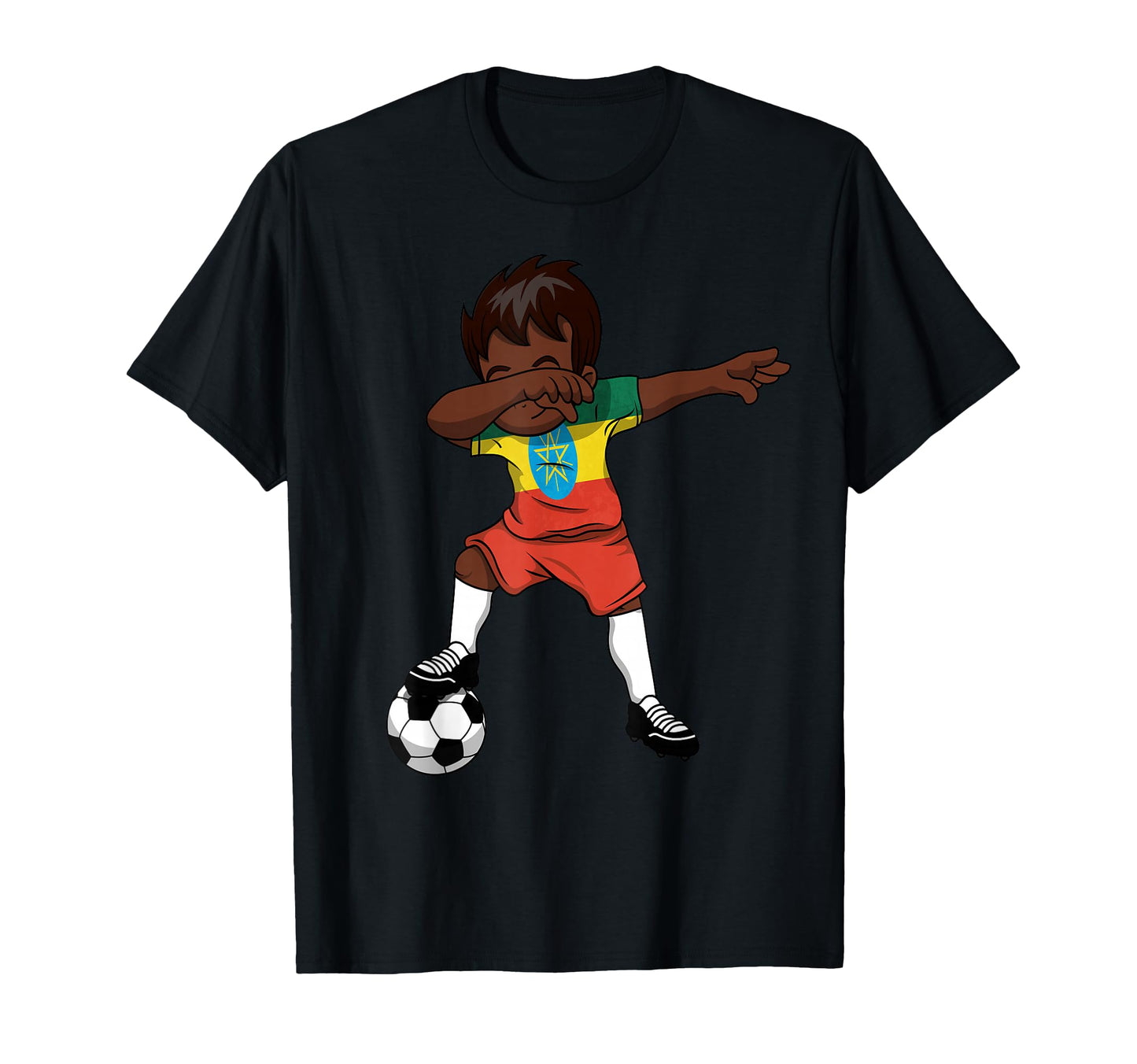 Dabbing Soccer Football Ethiopia T-Shirt - Unique Graphic for Adults - T-Shirt, Sweatshirt, Hoodie