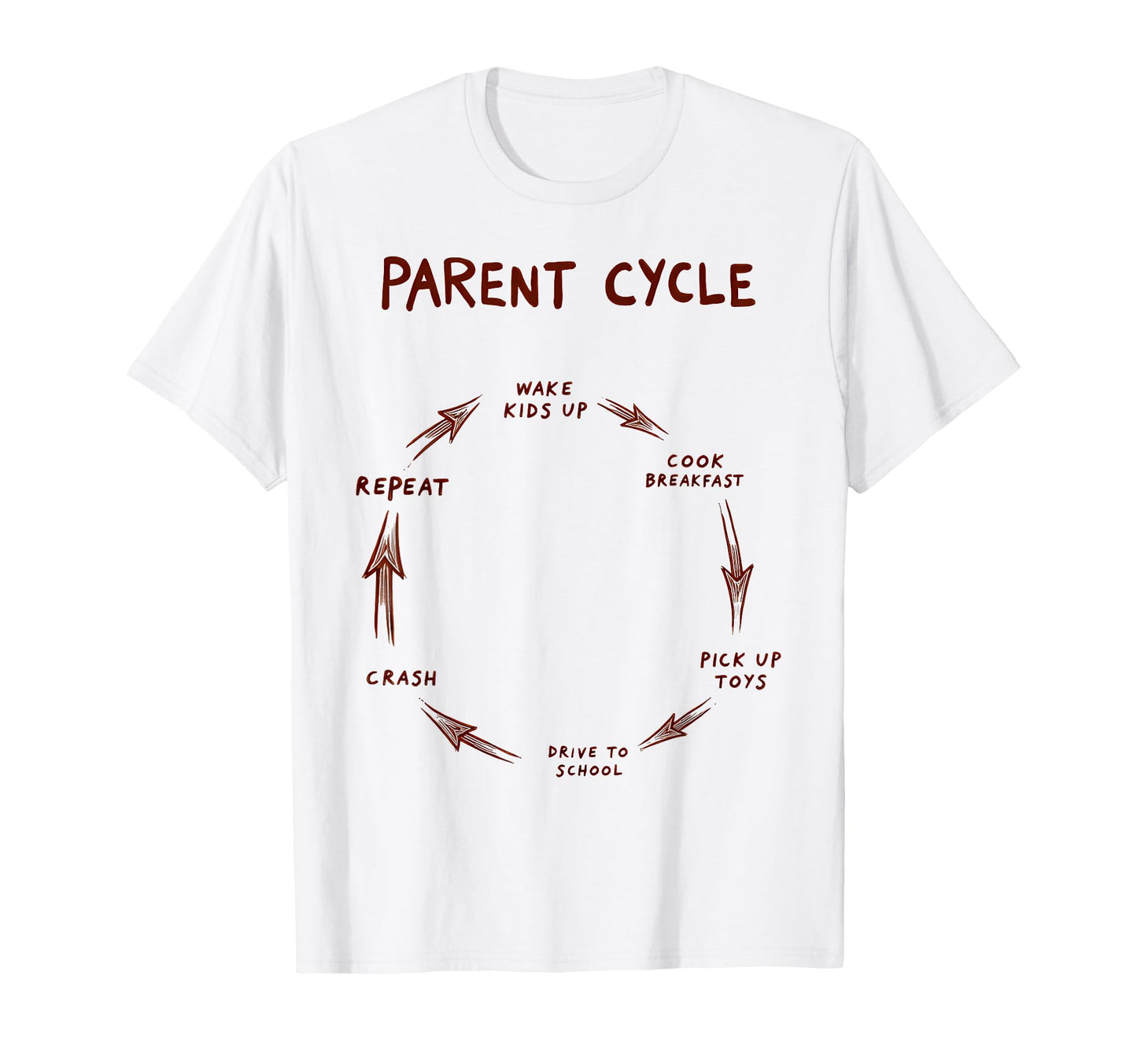 Funny Parent Cycle Daily Routine T-Shirt - Minimalist Print Men Women - T-Shirt, Sweatshirt, Hoodie
