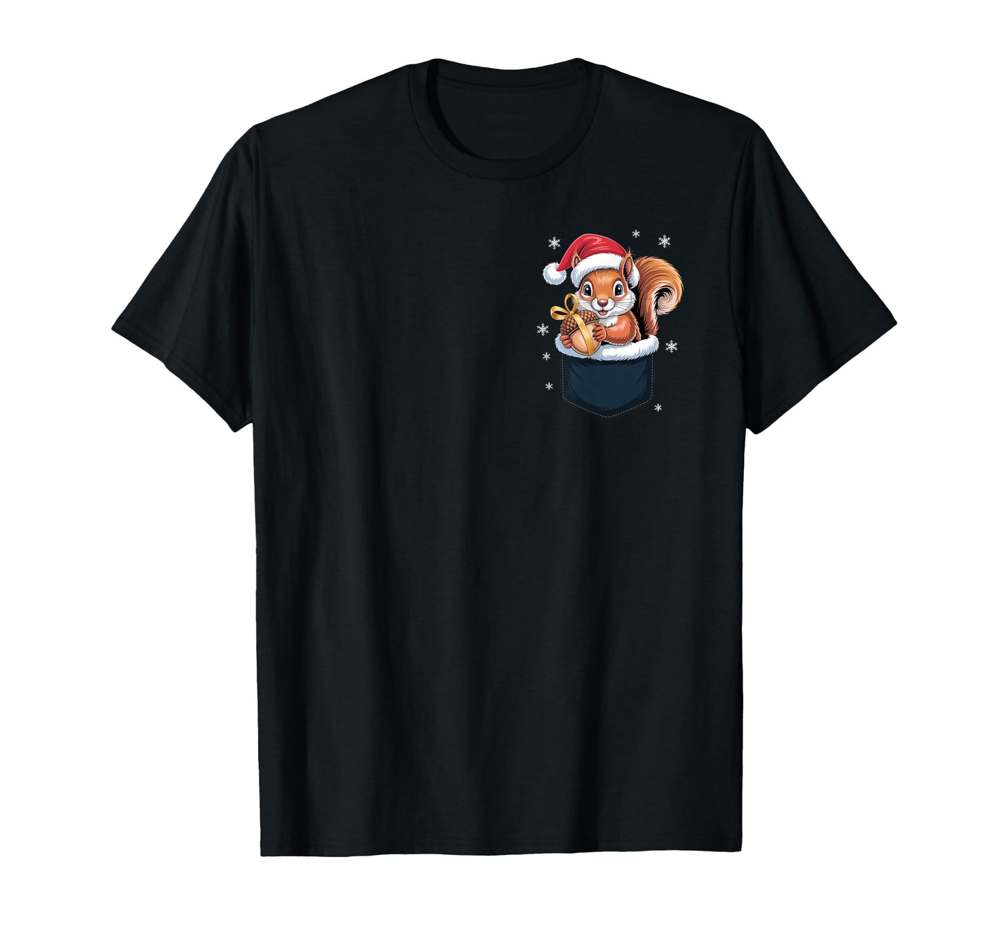 Squirrel Santa Hat Dad Chill Festive T-Shirt - Novelty Apparel Unisex - T-Shirt, Sweatshirt, Hoodie