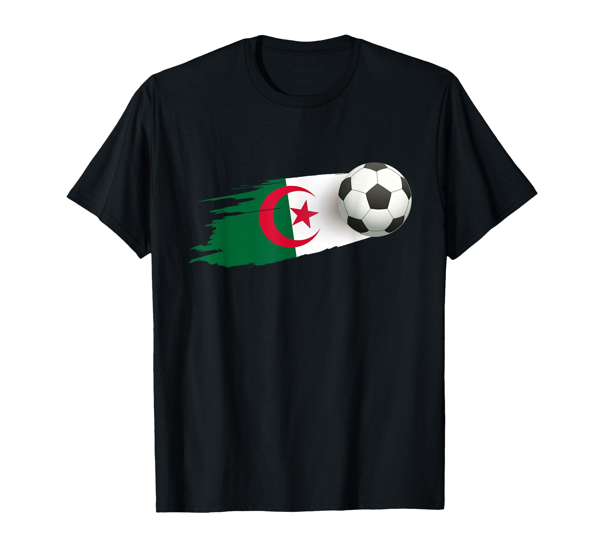 Algeria Soccer Ball Algeria Flag T-Shirt - Casual Everyday Wear Unisex - T-Shirt, Sweatshirt, Hoodie