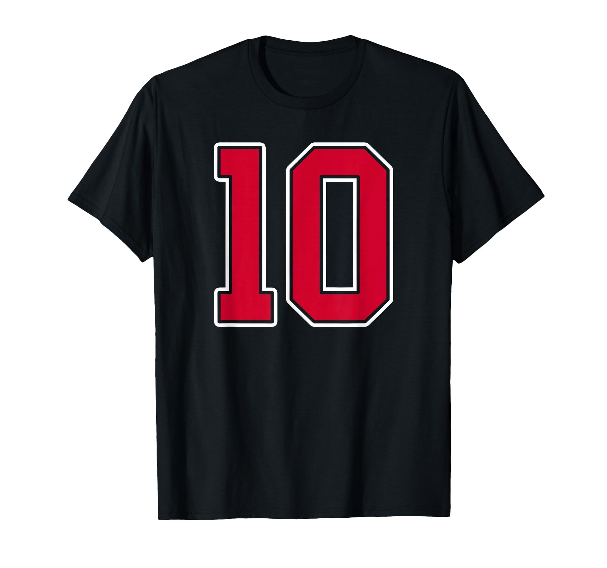 Red White Number 10 Jersey Player T-Shirt - Graphic Print Men Women - T-Shirt, Sweatshirt, Hoodie