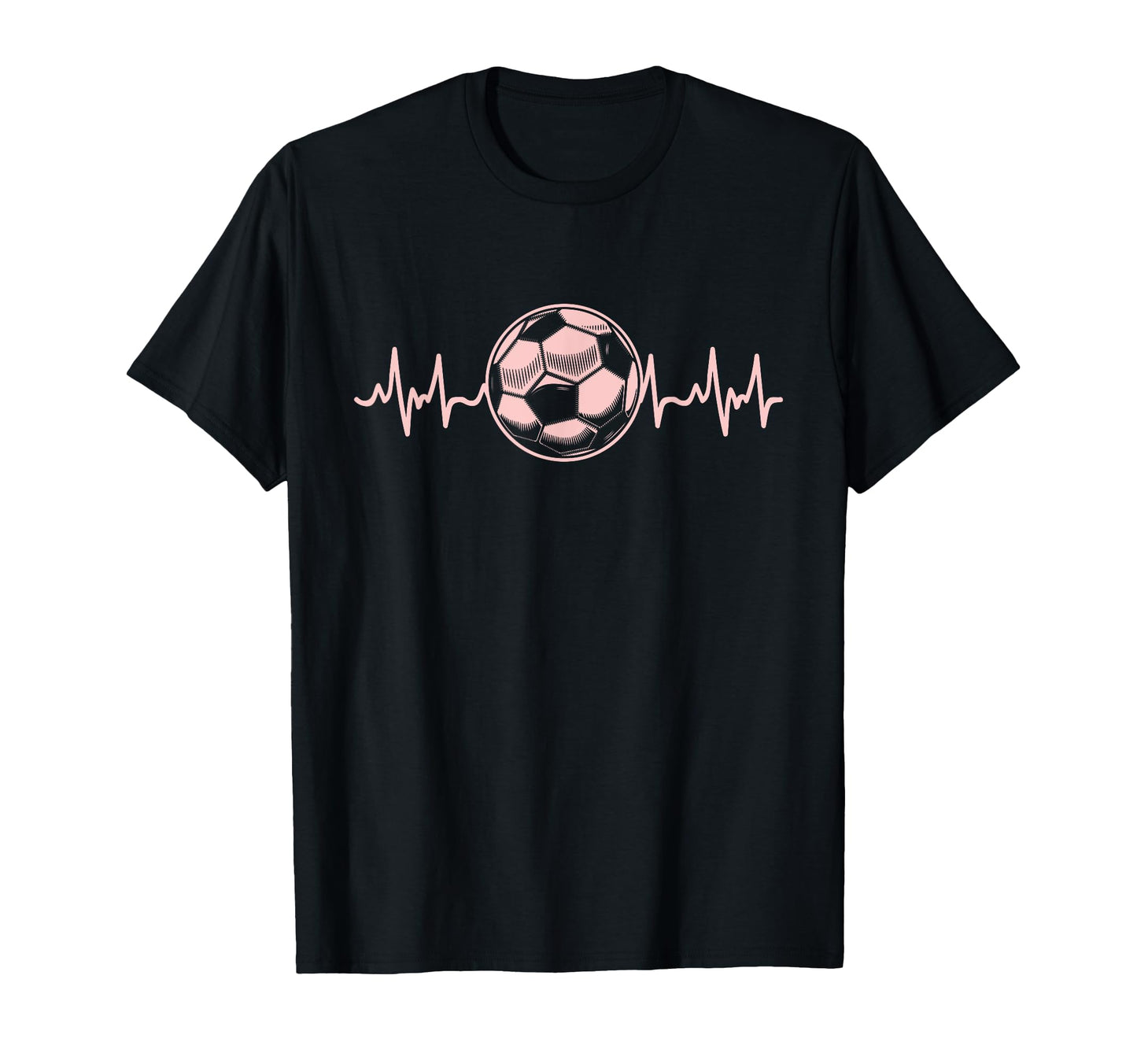 Soccer Heartbeat Sports Pastel T-Shirt - Minimalist Print for Adults - T-Shirt, Sweatshirt, Hoodie