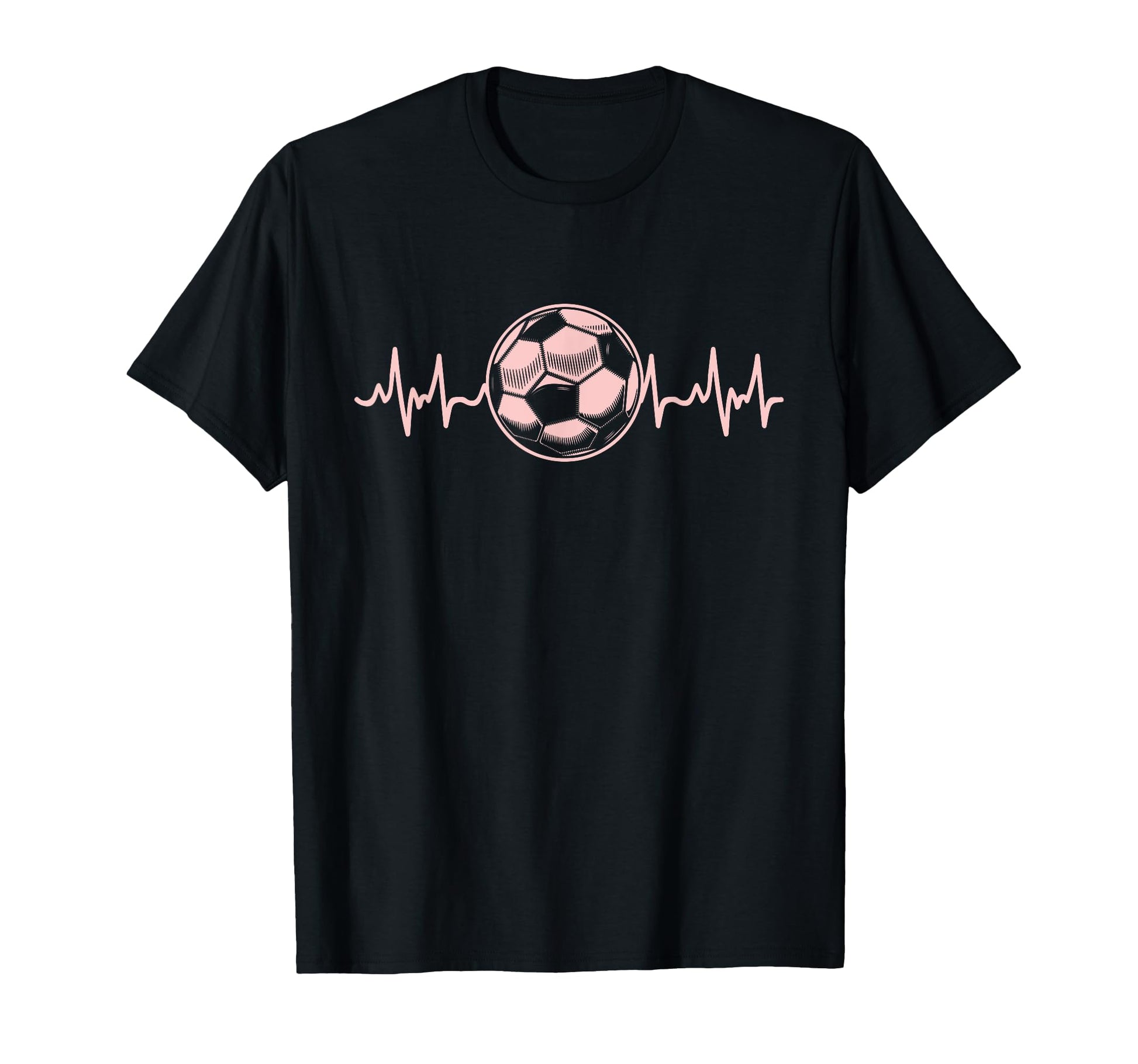 Soccer Heartbeat Sports Pastel T-Shirt - Minimalist Print for Adults - T-Shirt, Sweatshirt, Hoodie