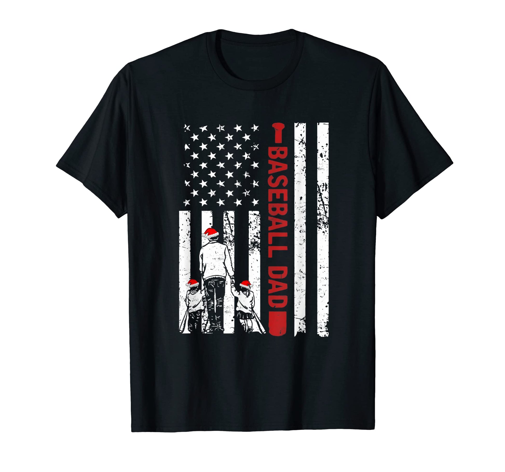 Mens Proud Baseball Dad American Flag T-Shirt - Custom Art Print Unisex - T-Shirt, Sweatshirt, Hoodie