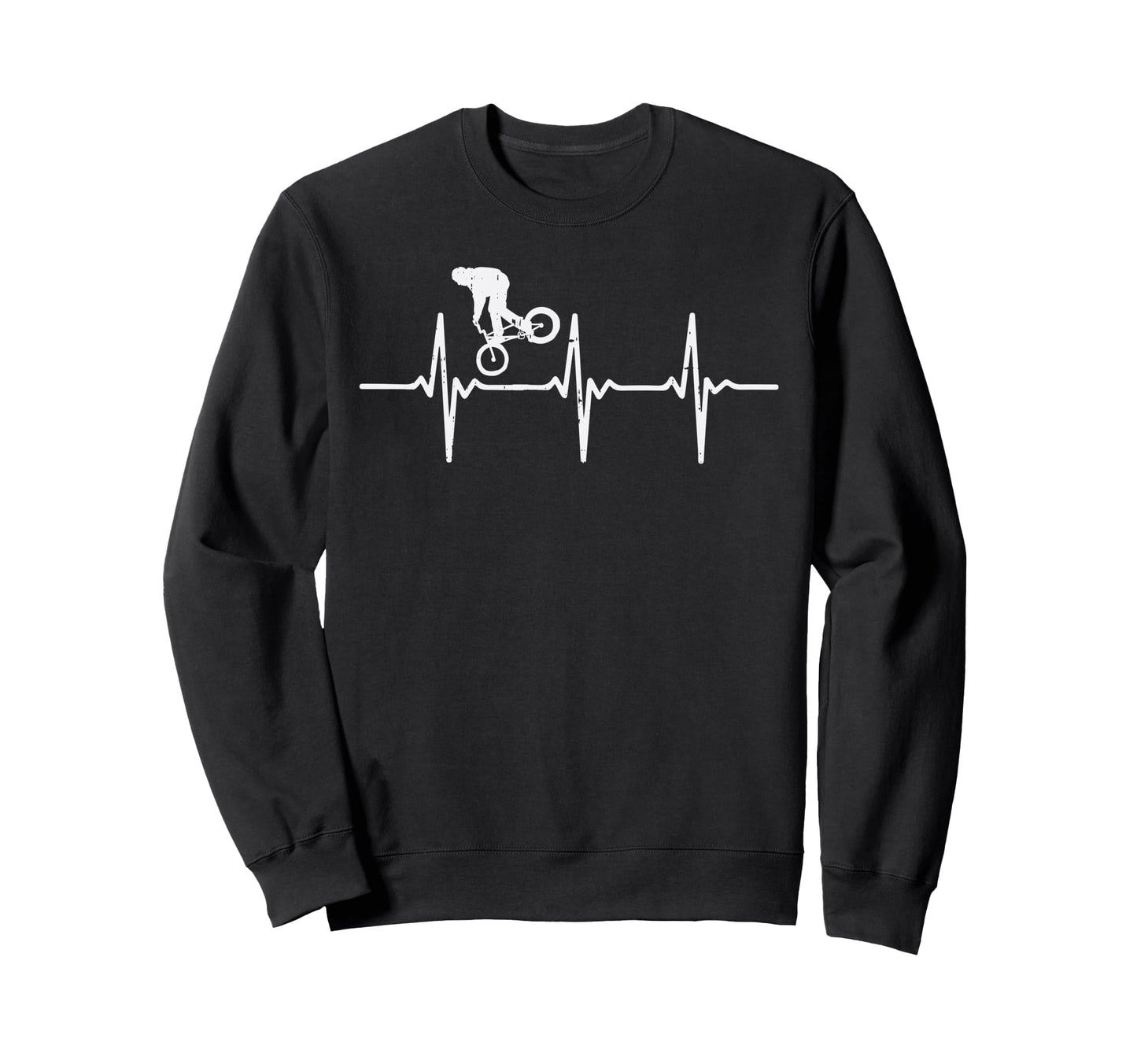 Bmx Bike Biker Heartbeat Racing Sweatshirt - Aesthetic Graphic Men Women - T-Shirt, Sweatshirt, Hoodie