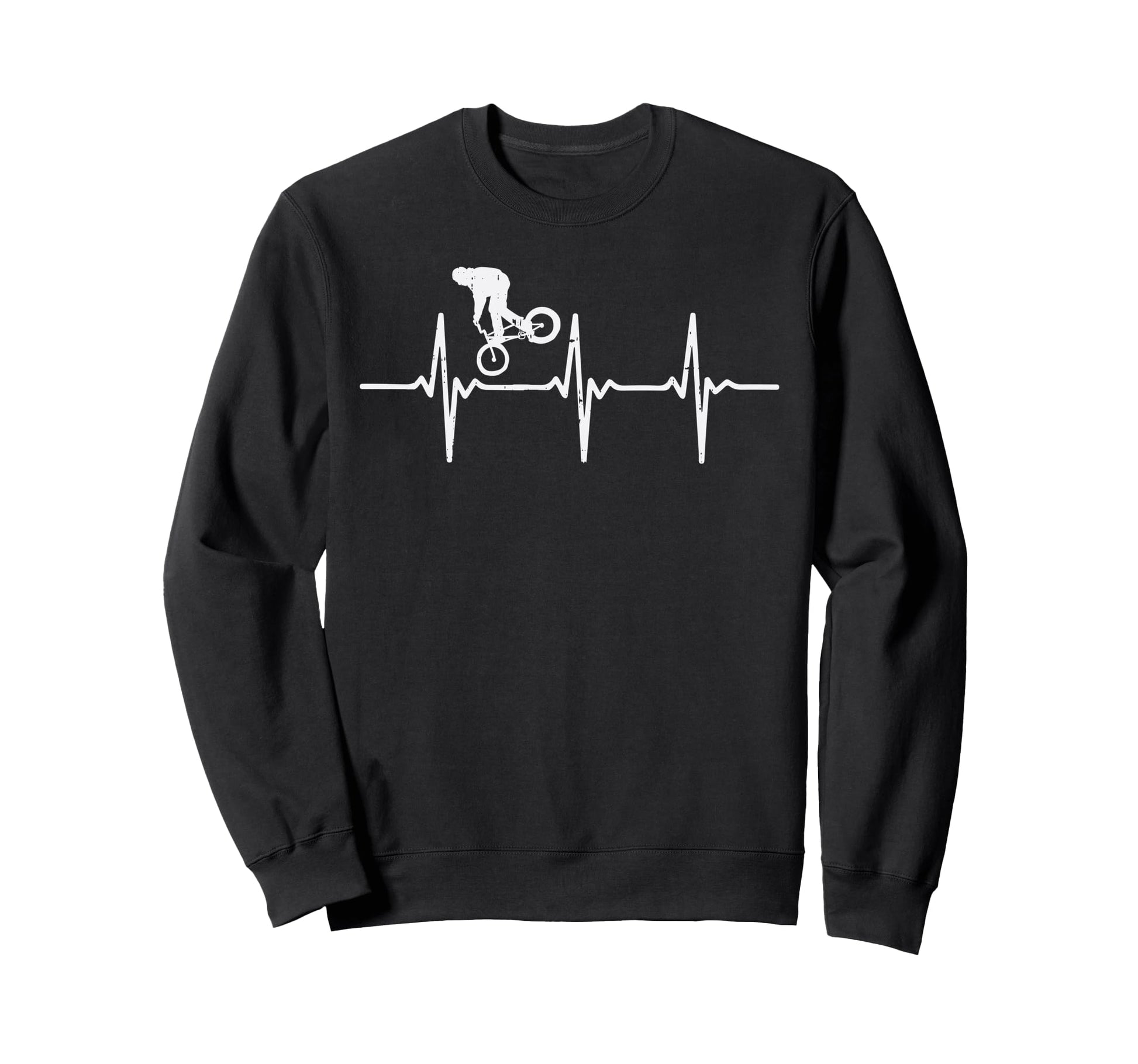 Bmx Bike Biker Heartbeat Racing Sweatshirt - Aesthetic Graphic Men Women - T-Shirt, Sweatshirt, Hoodie