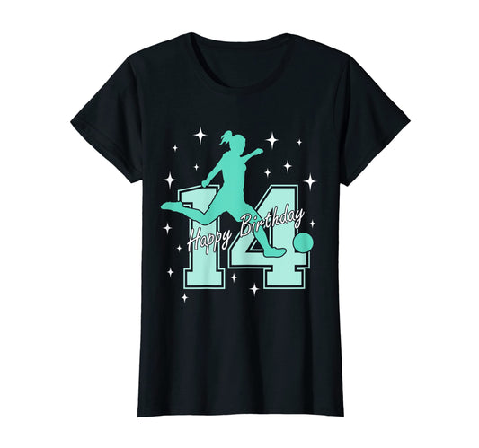 14Th Birthday Soccer Playing T-Shirt - Graphic Print Unisex - T-Shirt, Sweatshirt, Hoodie