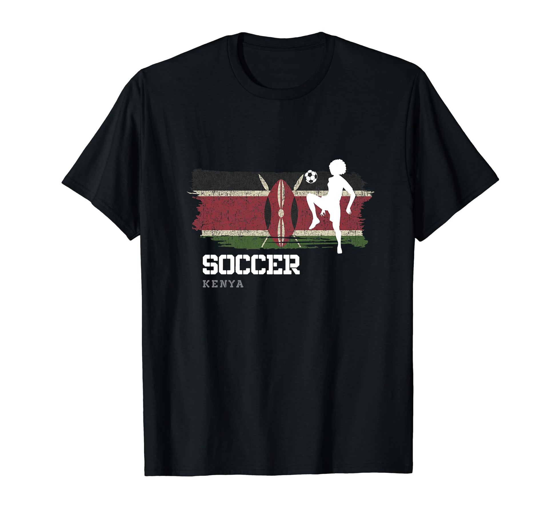 Soccer Kenya Flag Football Womens Soccer T-Shirt - Graphic Print Unisex - T-Shirt, Sweatshirt, Hoodie