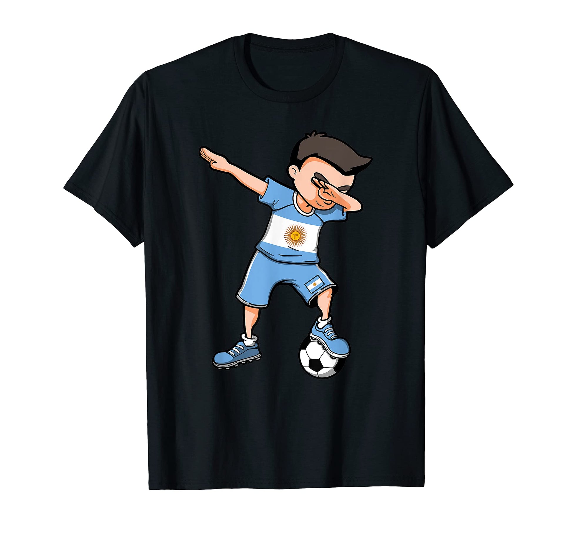 Dabbing Soccer Argentina Jersey T-Shirt - Fun Novelty Design for Adults - T-Shirt, Sweatshirt, Hoodie