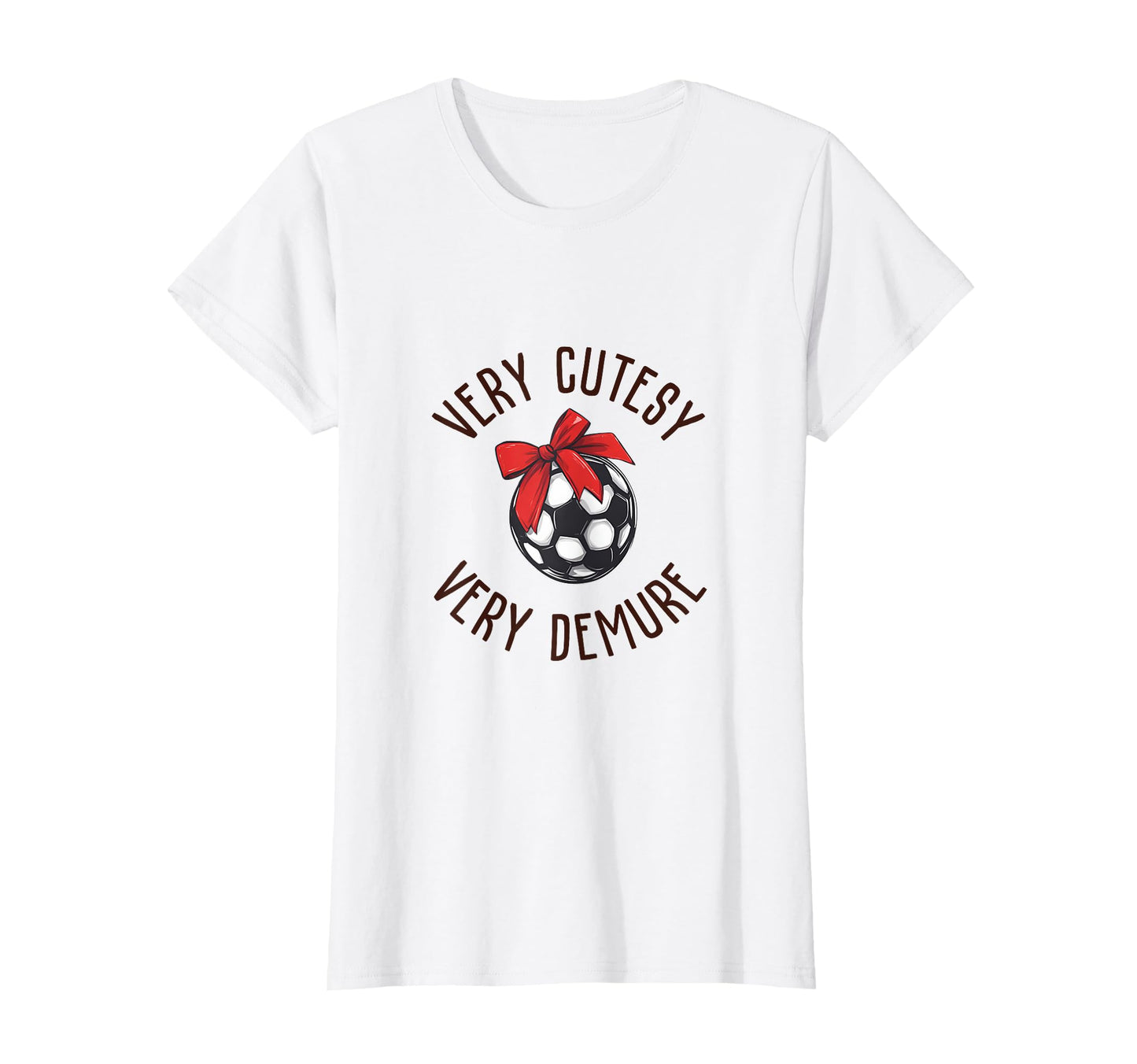Soccer Ball Demure Bow Sports Aesthetic T-Shirt - Novelty Apparel Unisex - T-Shirt, Sweatshirt, Hoodie