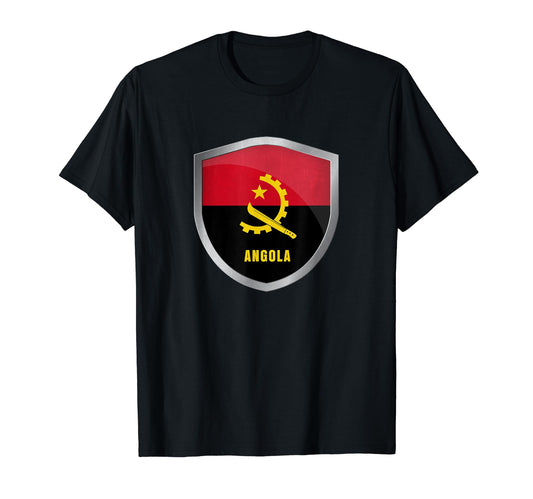 Angola Flag Badge Soccer Fans T-Shirt - Unique Graphic for Adults - T-Shirt, Sweatshirt, Hoodie