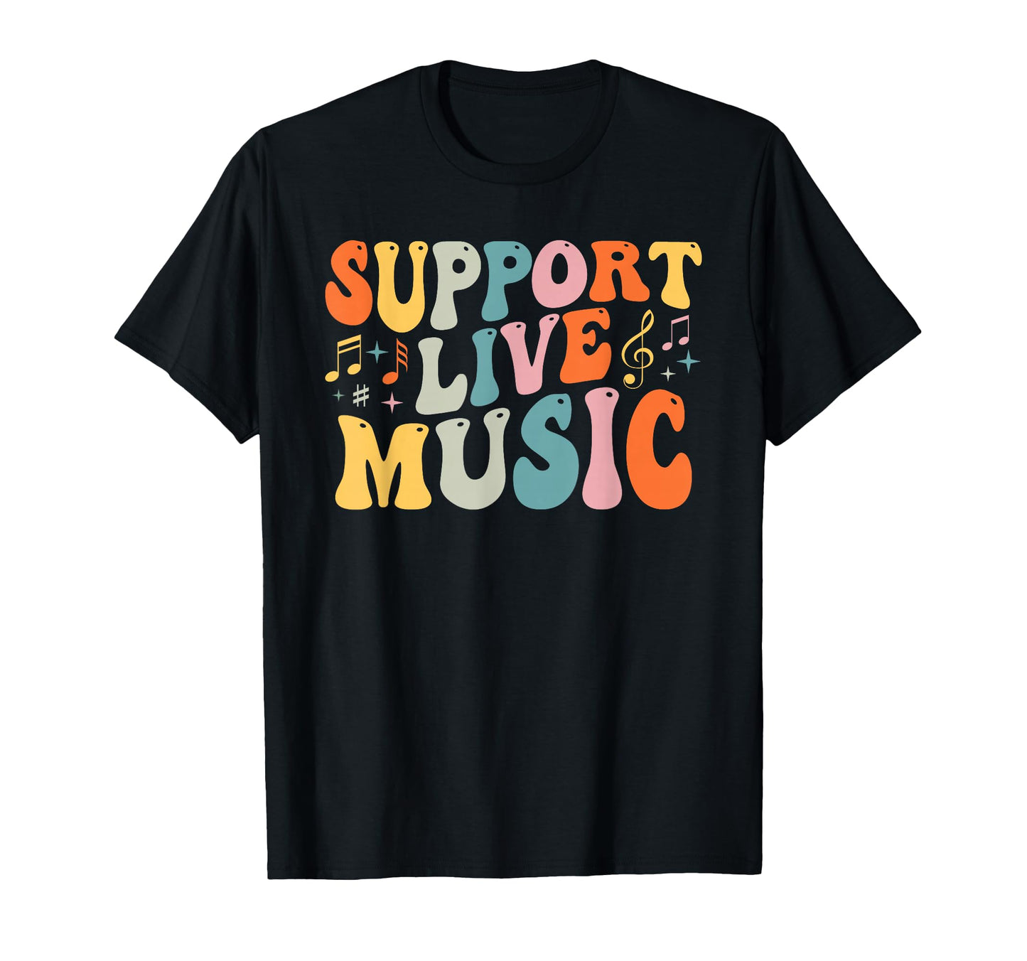 Support Live Music Musicians T-Shirt - Minimalist Print Men Women - T-Shirt, Sweatshirt, Hoodie