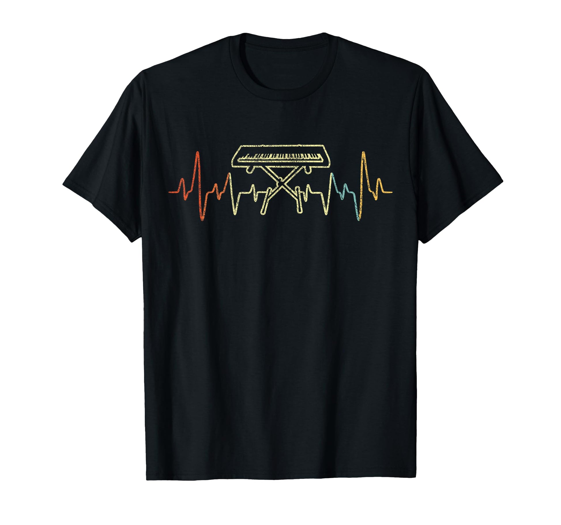 Funny Heartbeat Keyboard Piano Player T-Shirt - Streetwear Style Unisex - T-Shirt, Sweatshirt, Hoodie