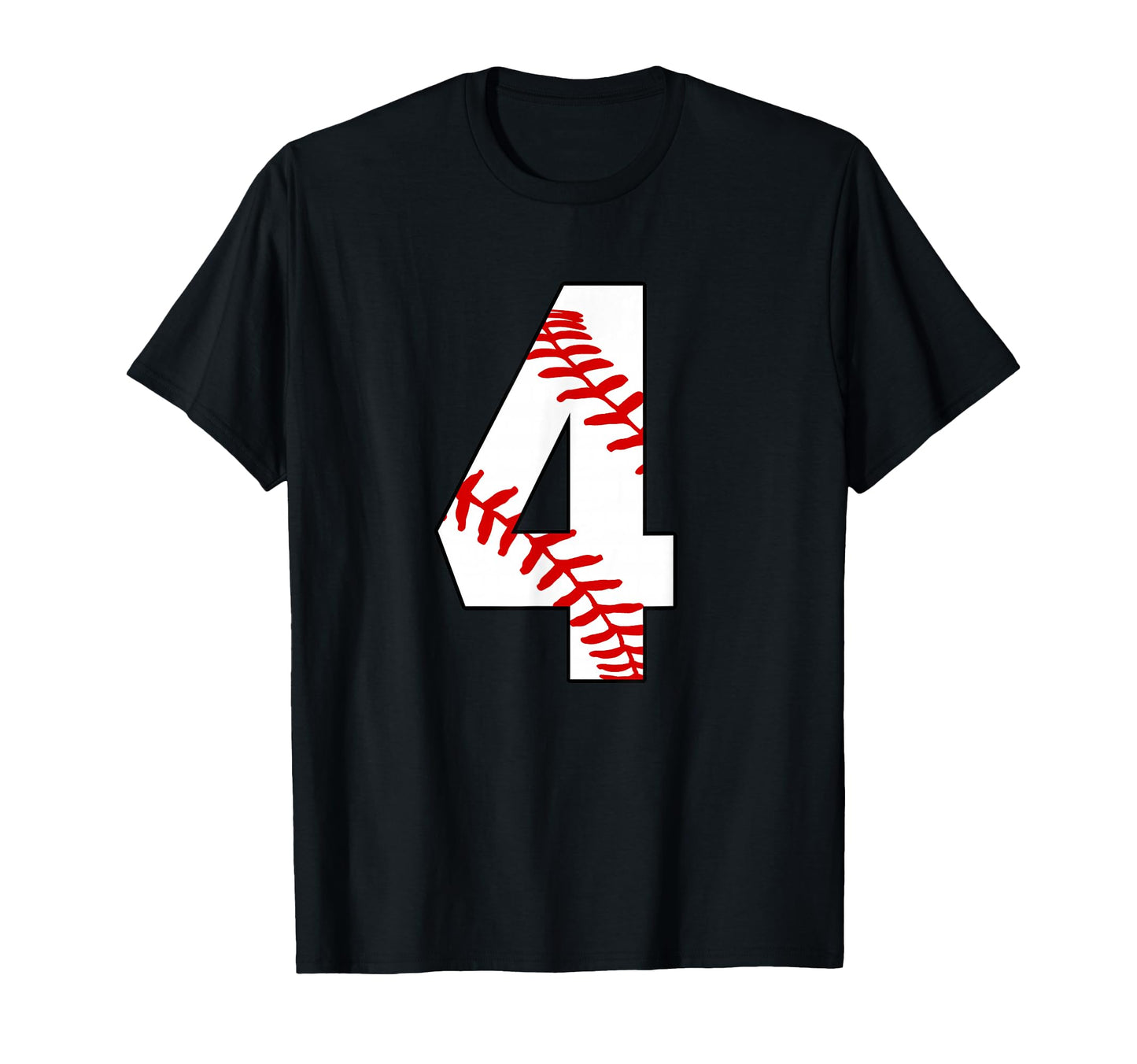 4 Baseball Laces 4Th Birthday Four T-Shirt - Unique Graphic for Adults - T-Shirt, Sweatshirt, Hoodie