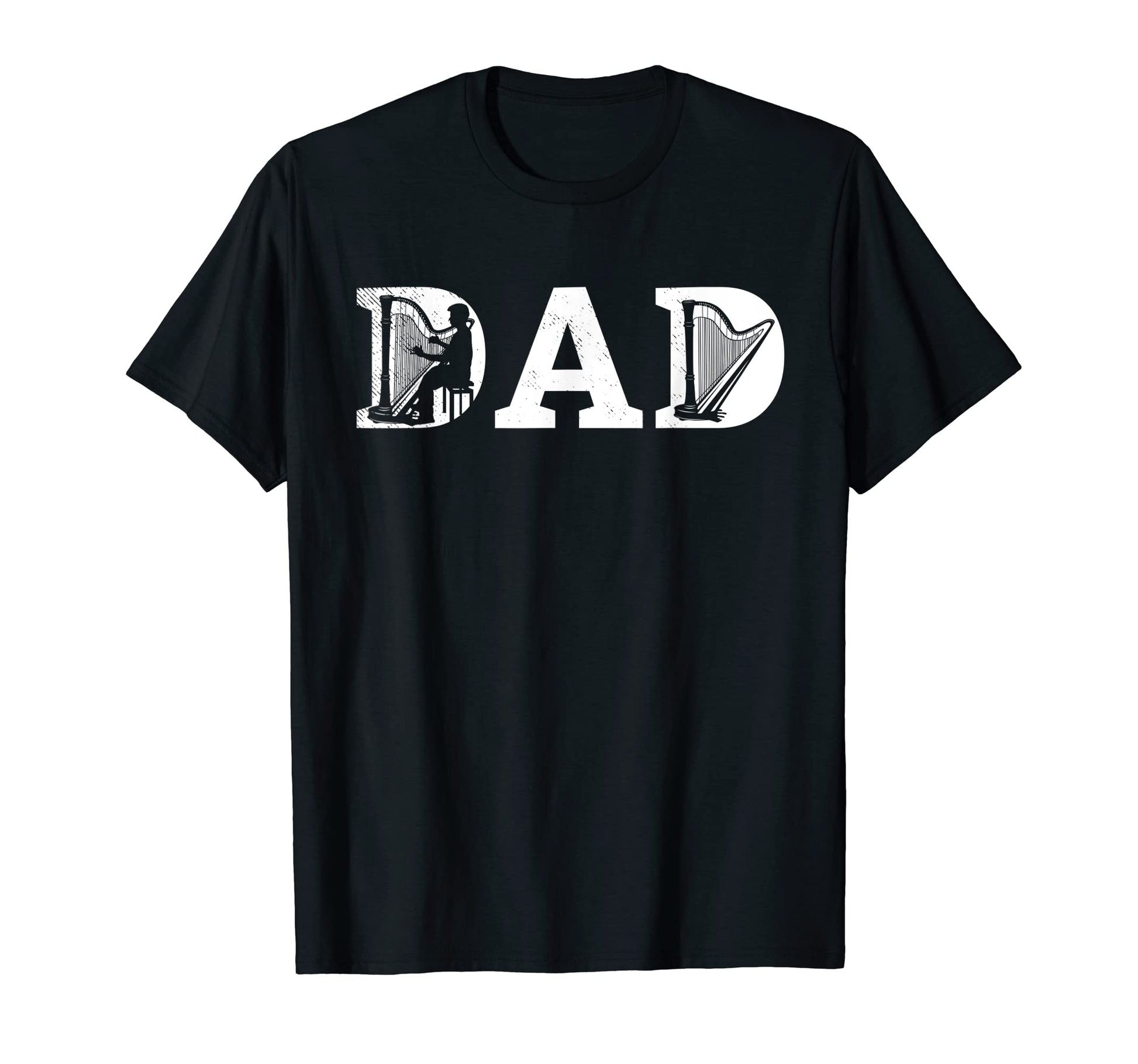 Harp Musicians Dad Artsy Art T-Shirt - Novelty Apparel for Adults - T-Shirt, Sweatshirt, Hoodie