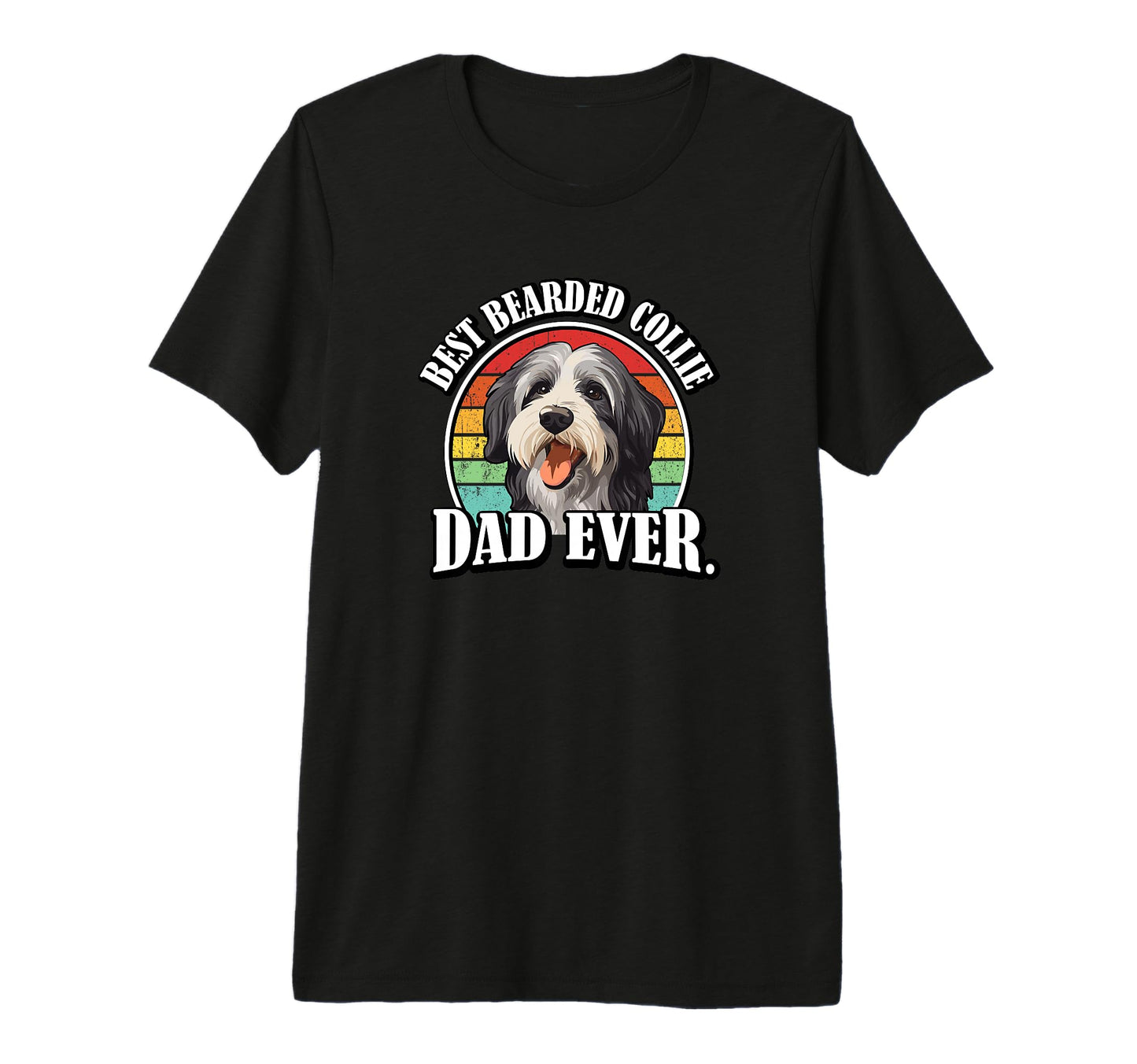 Funny Dad Bearded Collie Lover Tri Blend T-Shirt - Minimalist Print Unisex - T-Shirt, Sweatshirt, Hoodie