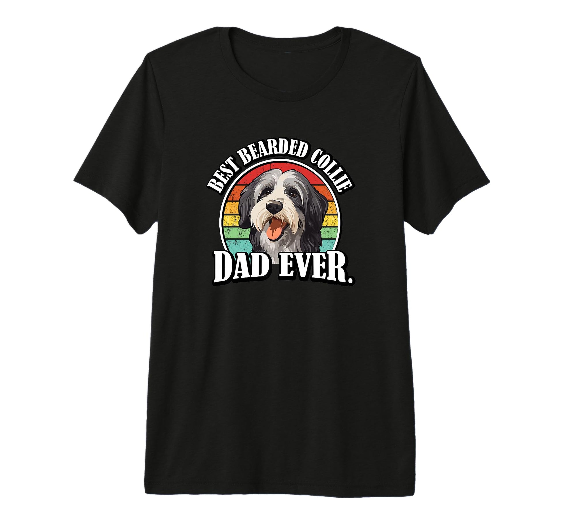 Funny Dad Bearded Collie Lover Tri Blend T-Shirt - Minimalist Print Unisex - T-Shirt, Sweatshirt, Hoodie