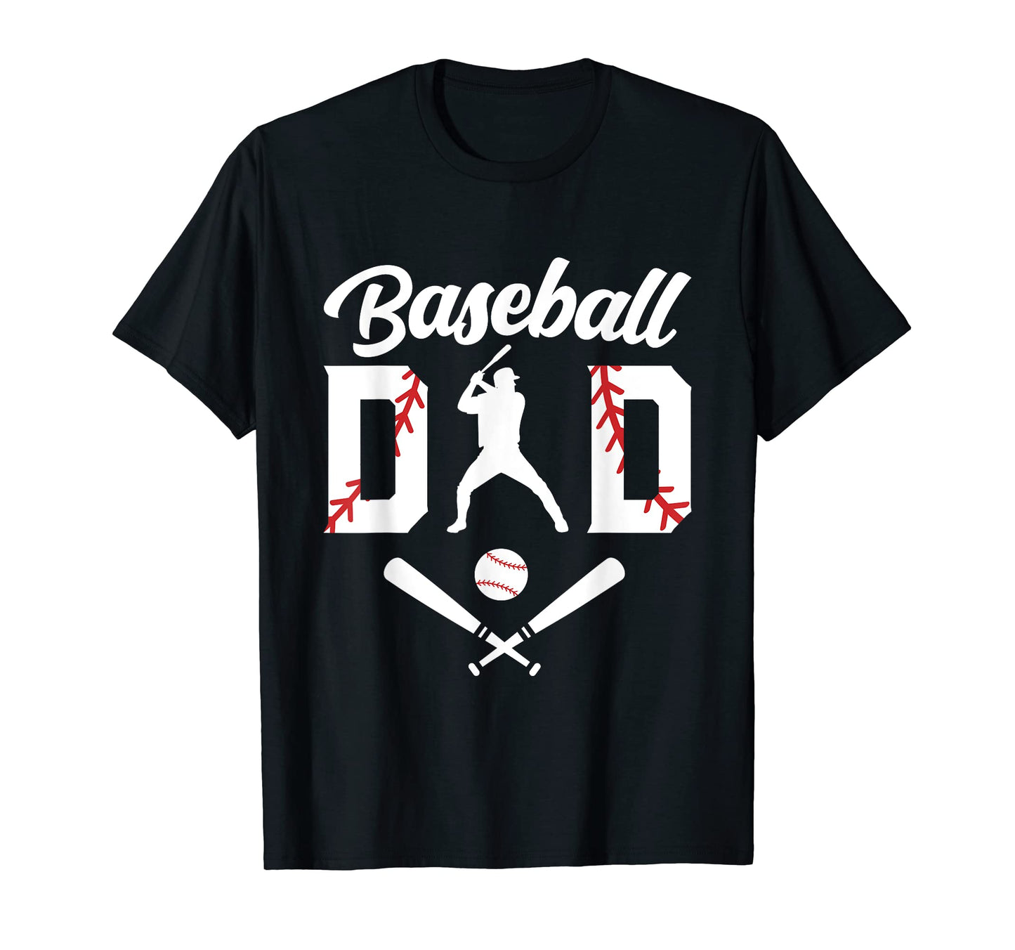 Mens Baseball Dad Fathers Day T-Shirt - Minimalist Print Men Women - T-Shirt, Sweatshirt, Hoodie