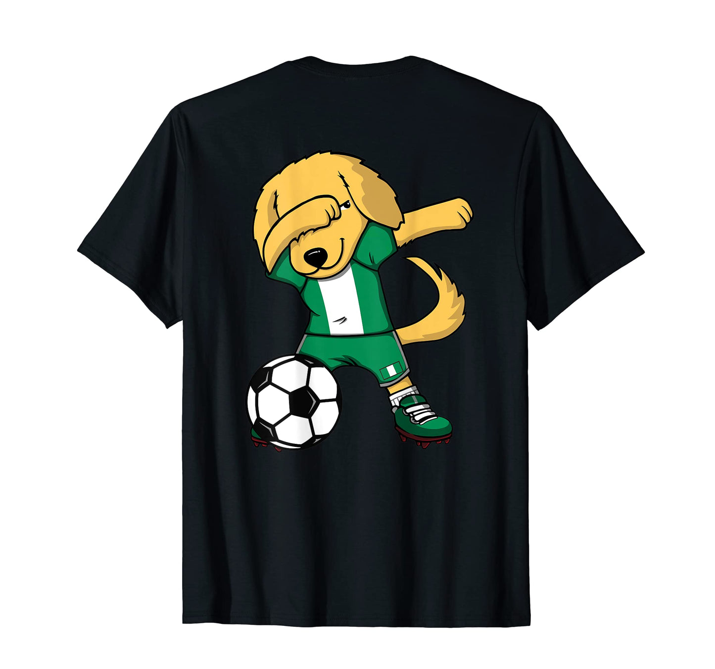 Dabbing Golden Retriever Nigeria Soccer T-Shirt - Novelty Apparel Unisex - T-Shirt, Sweatshirt, Hoodie