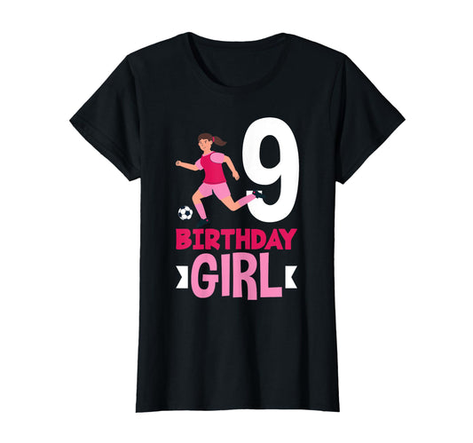 9Th Birthday 9 Years Soccer Football T-Shirt - Custom Art Print Men Women - T-Shirt, Sweatshirt, Hoodie