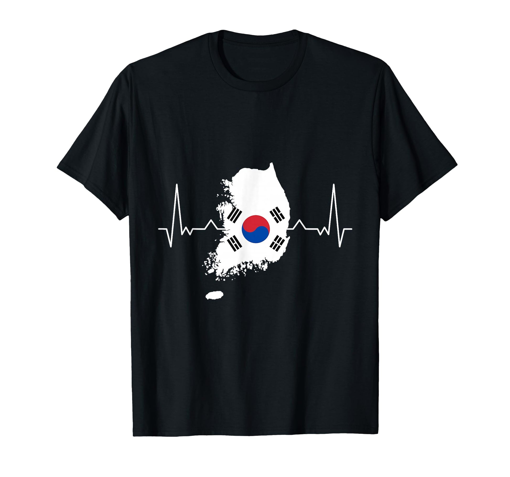 South Korea Heartbeat Korea Flag T-Shirt - Casual Everyday Wear for Adults - T-Shirt, Sweatshirt, Hoodie