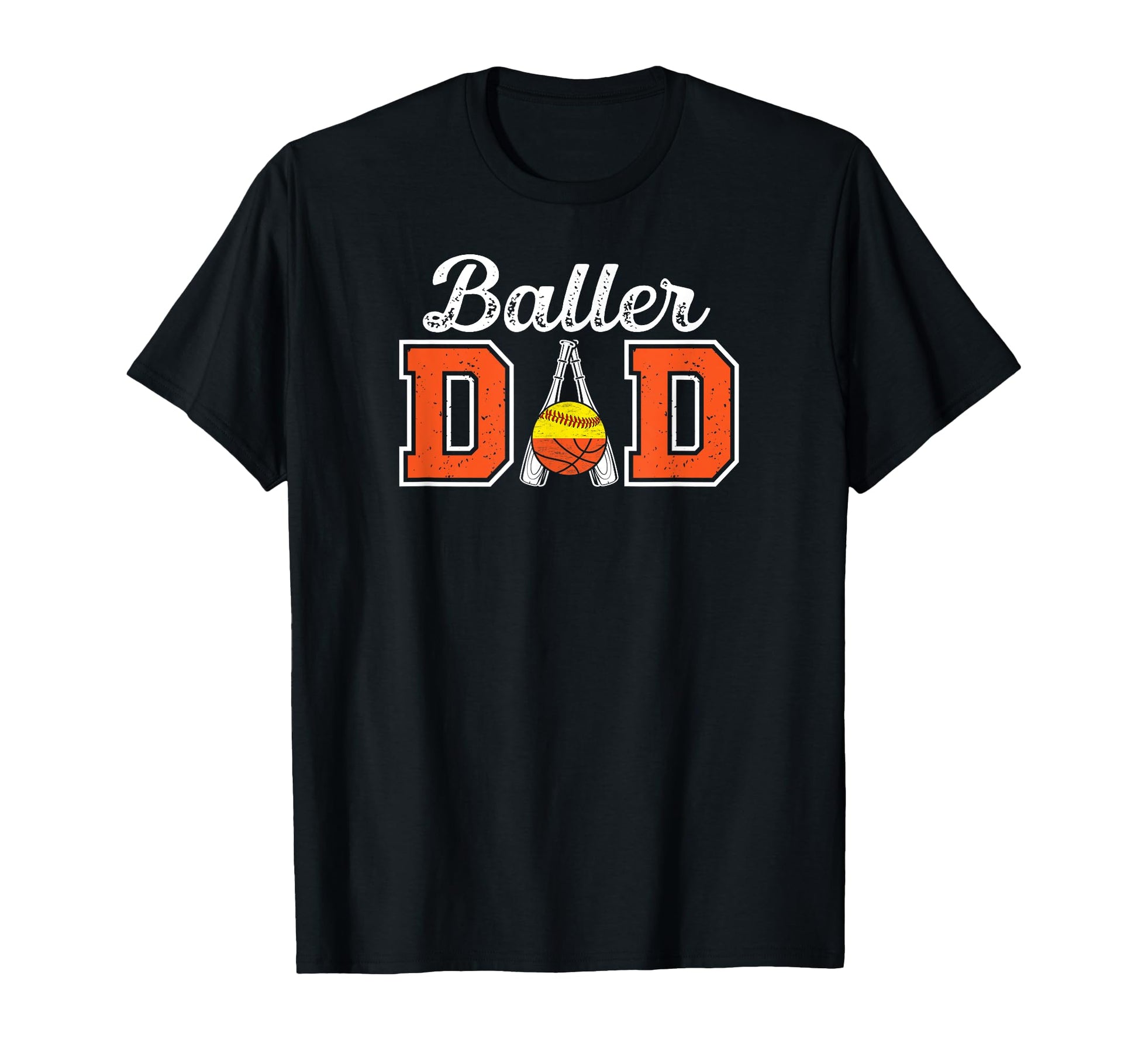 Baller Dad Proud Softball Basketball T-Shirt - Novelty Apparel for Adults - T-Shirt, Sweatshirt, Hoodie
