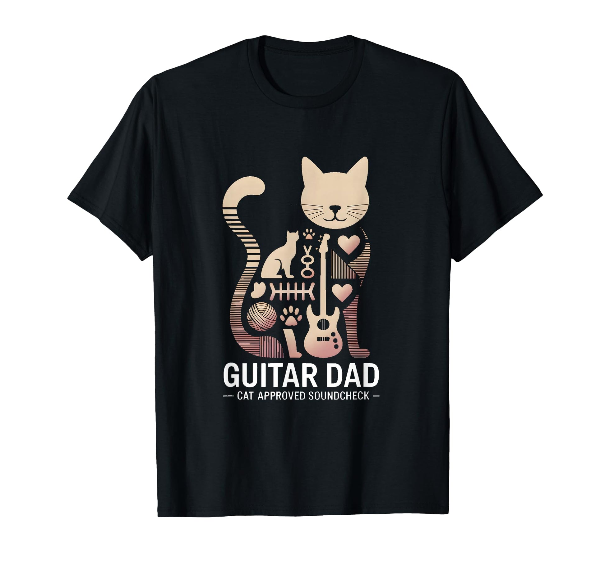 Funny Guitar Dad Cat Approved Soundcheck T-Shirt - Graphic Print Unisex - T-Shirt, Sweatshirt, Hoodie
