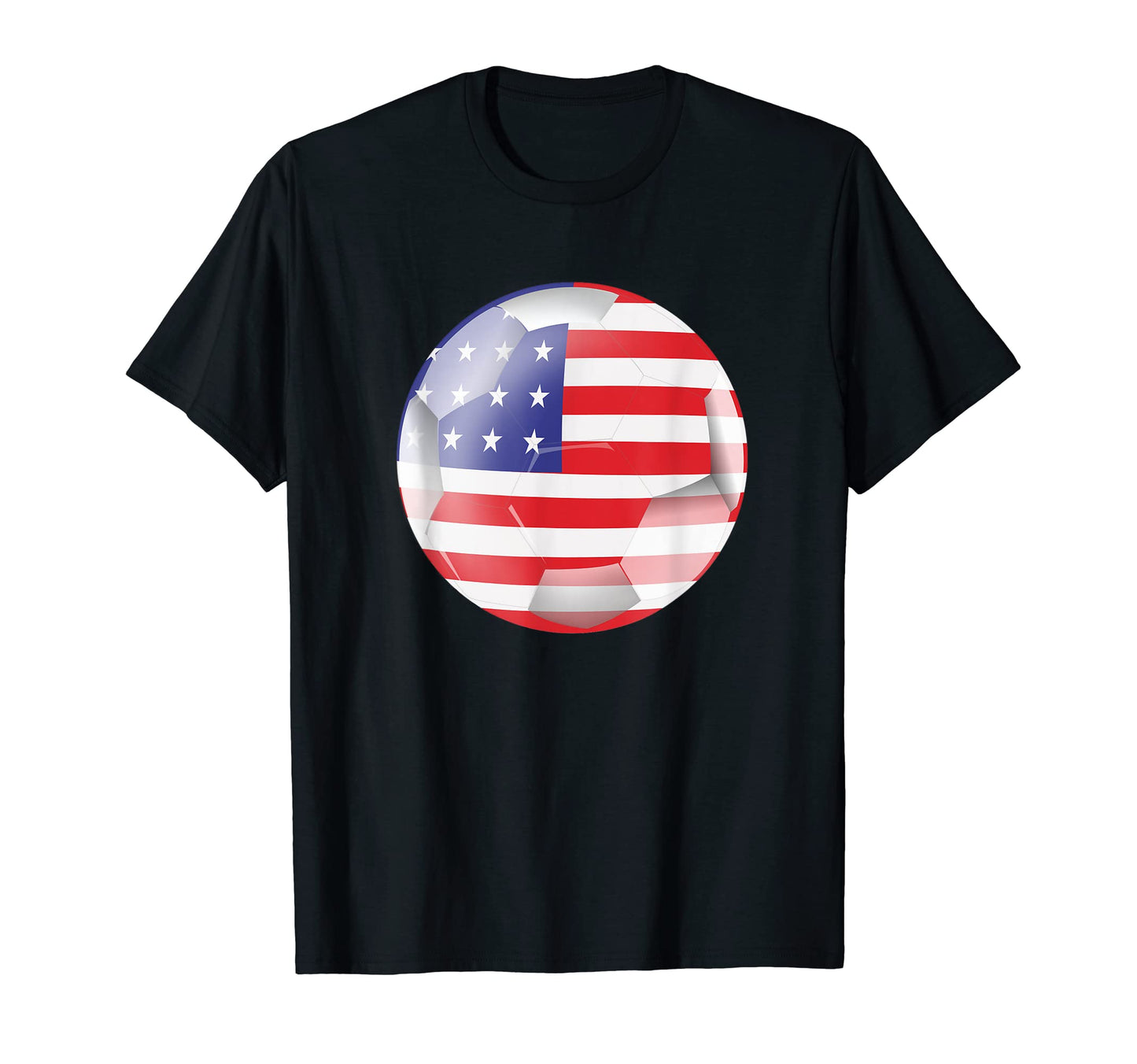 Usa Soccer Soccer Ball American Flag T-Shirt - Graphic Print Men Women - T-Shirt, Sweatshirt, Hoodie
