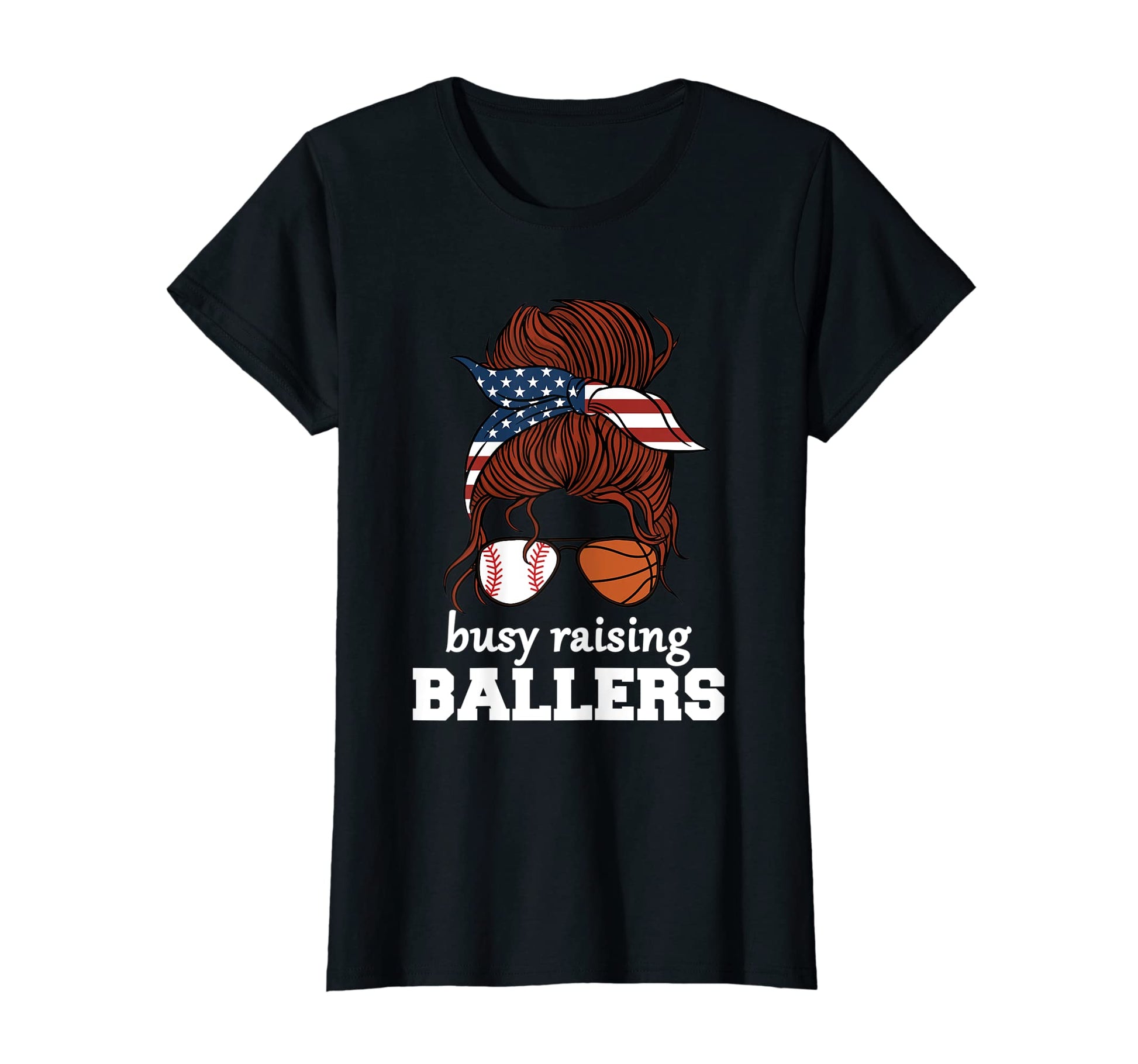 Womens Basketball And Baseball Mom Usa T-Shirt - Trendy Graphic Unisex - T-Shirt, Sweatshirt, Hoodie