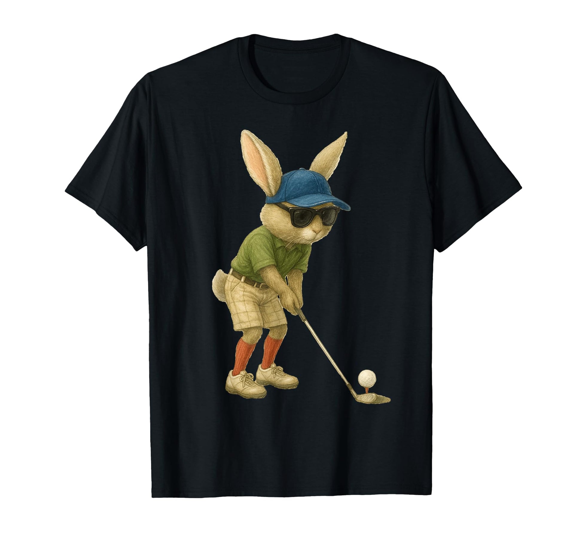 Easter Golf Bunny Rabbit Golfer Golf T-Shirt - Trendy Graphic for Adults - T-Shirt, Sweatshirt, Hoodie