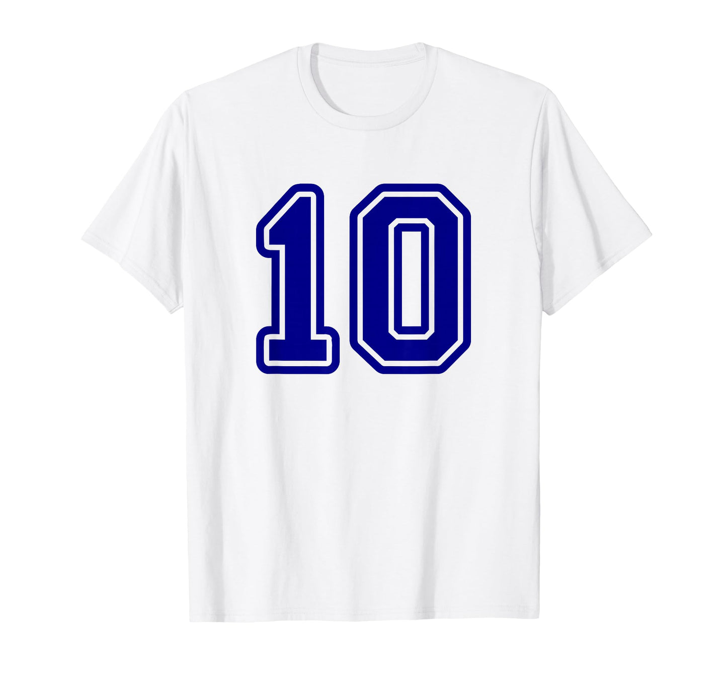 Blue Sports Team Number 10 T-Shirt - Custom Art Print for Adults - T-Shirt, Sweatshirt, Hoodie