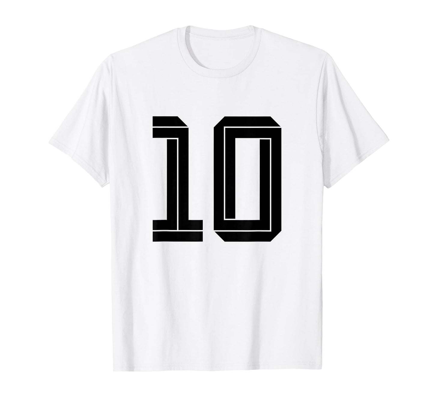 10 White Number 10 Sports Fan Soccer T-Shirt - Fun Novelty Design Men Women - T-Shirt, Sweatshirt, Hoodie
