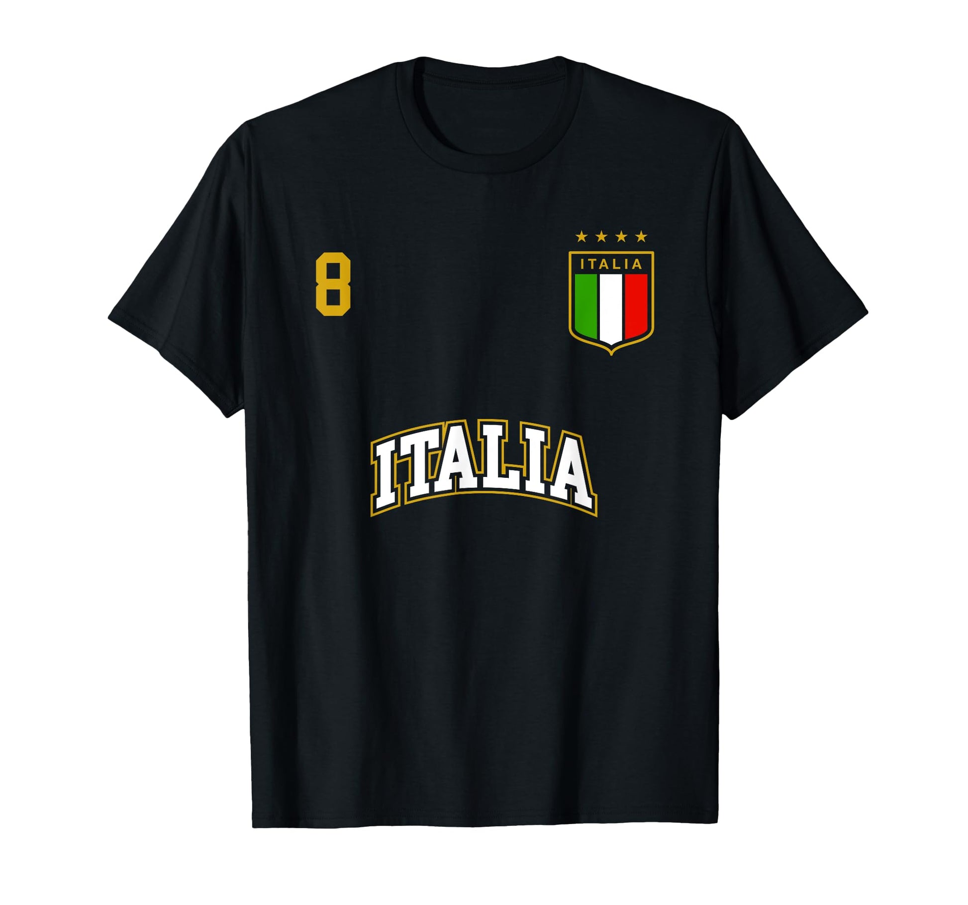 Italia Team Sports Number 8 Soccer T-Shirt - Custom Art Print Unisex - T-Shirt, Sweatshirt, Hoodie