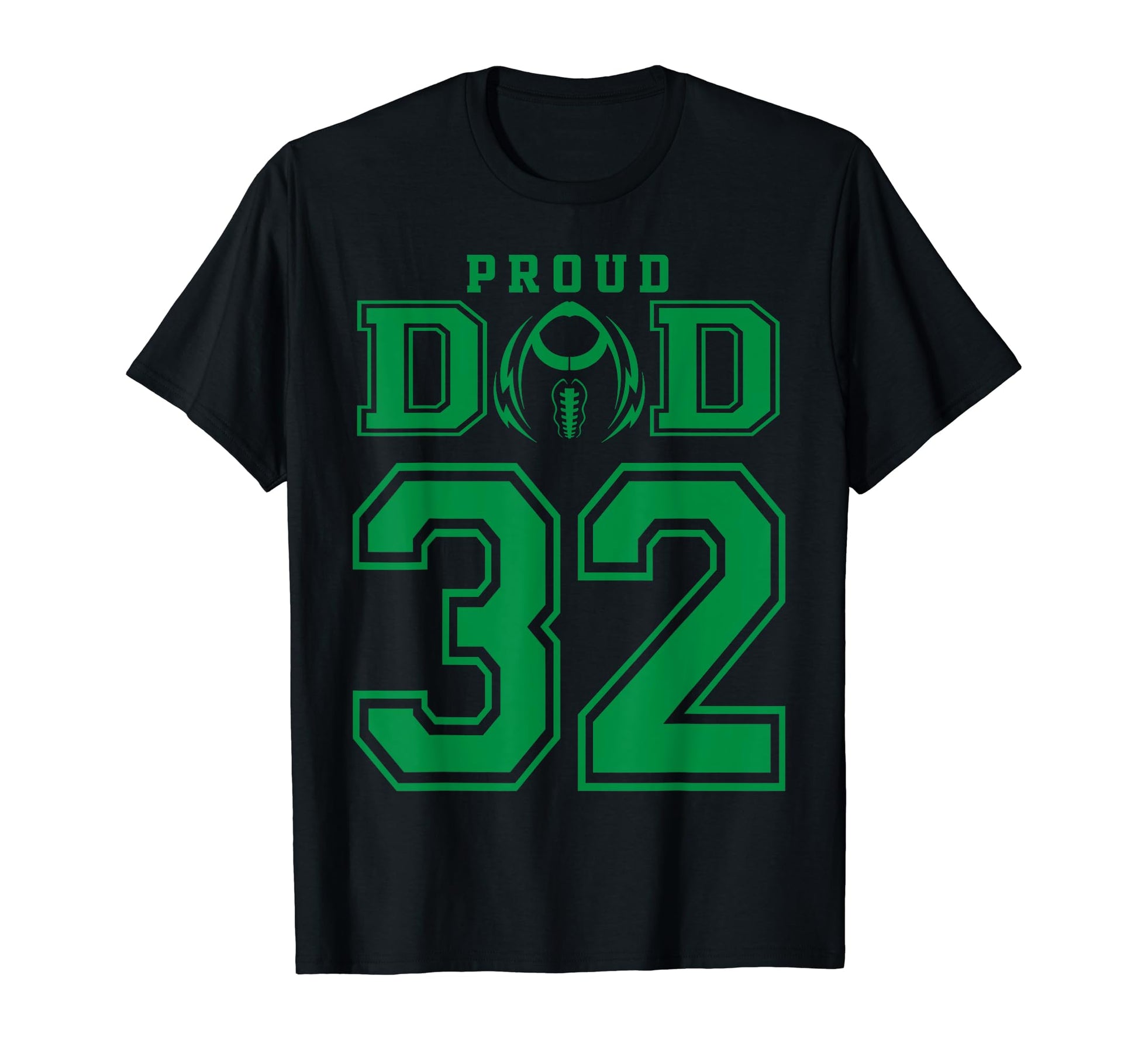Custom Proud Football Dad Number 32 T-Shirt - Aesthetic Graphic for Adults - T-Shirt, Sweatshirt, Hoodie