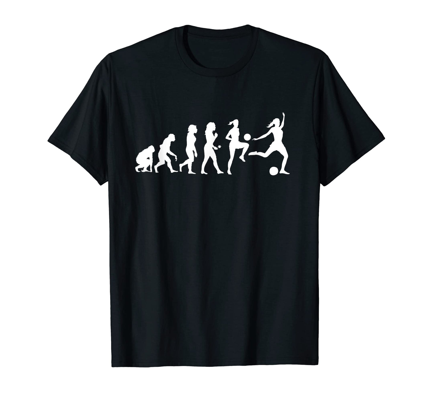 Human Evolution Female Soccer Player T-Shirt - Trendy Graphic Unisex - T-Shirt, Sweatshirt, Hoodie