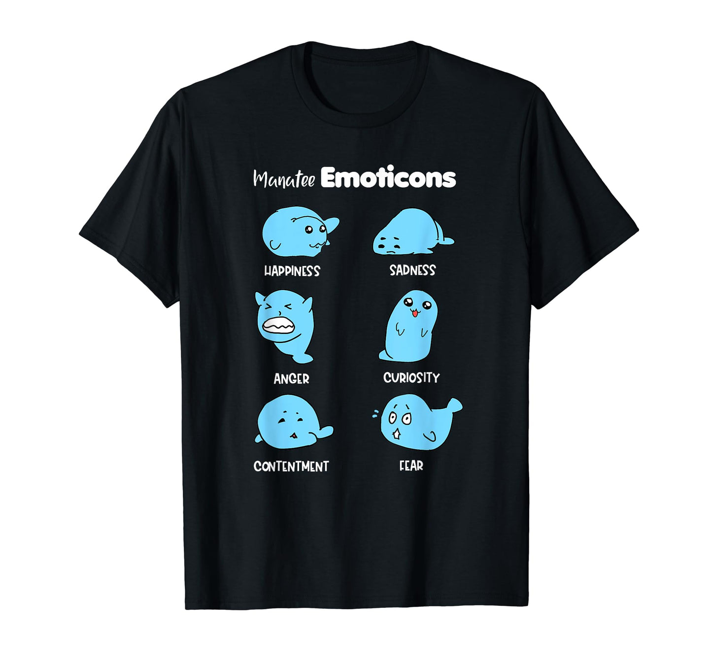 Funny Manatee Emotions Funny Expression T-Shirt - Unique Graphic Unisex - T-Shirt, Sweatshirt, Hoodie