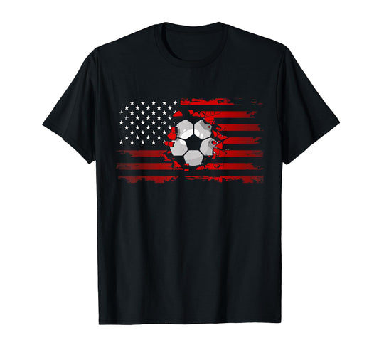 American Flag Soccer Soccer T-Shirt - Casual Everyday Wear for Adults - T-Shirt, Sweatshirt, Hoodie