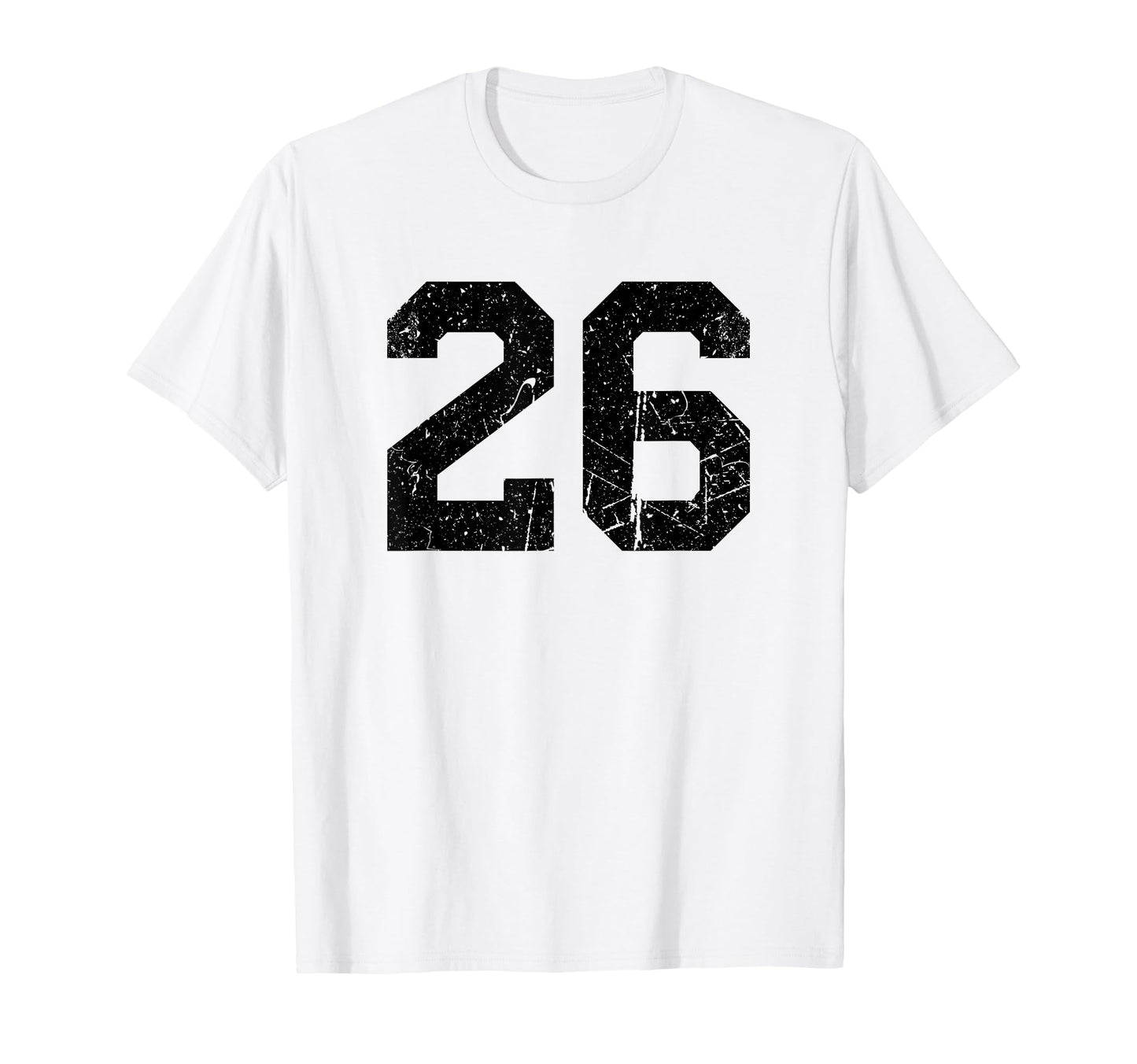 26 Distressed Black Sports Team Number T-Shirt - Streetwear Style Unisex - T-Shirt, Sweatshirt, Hoodie