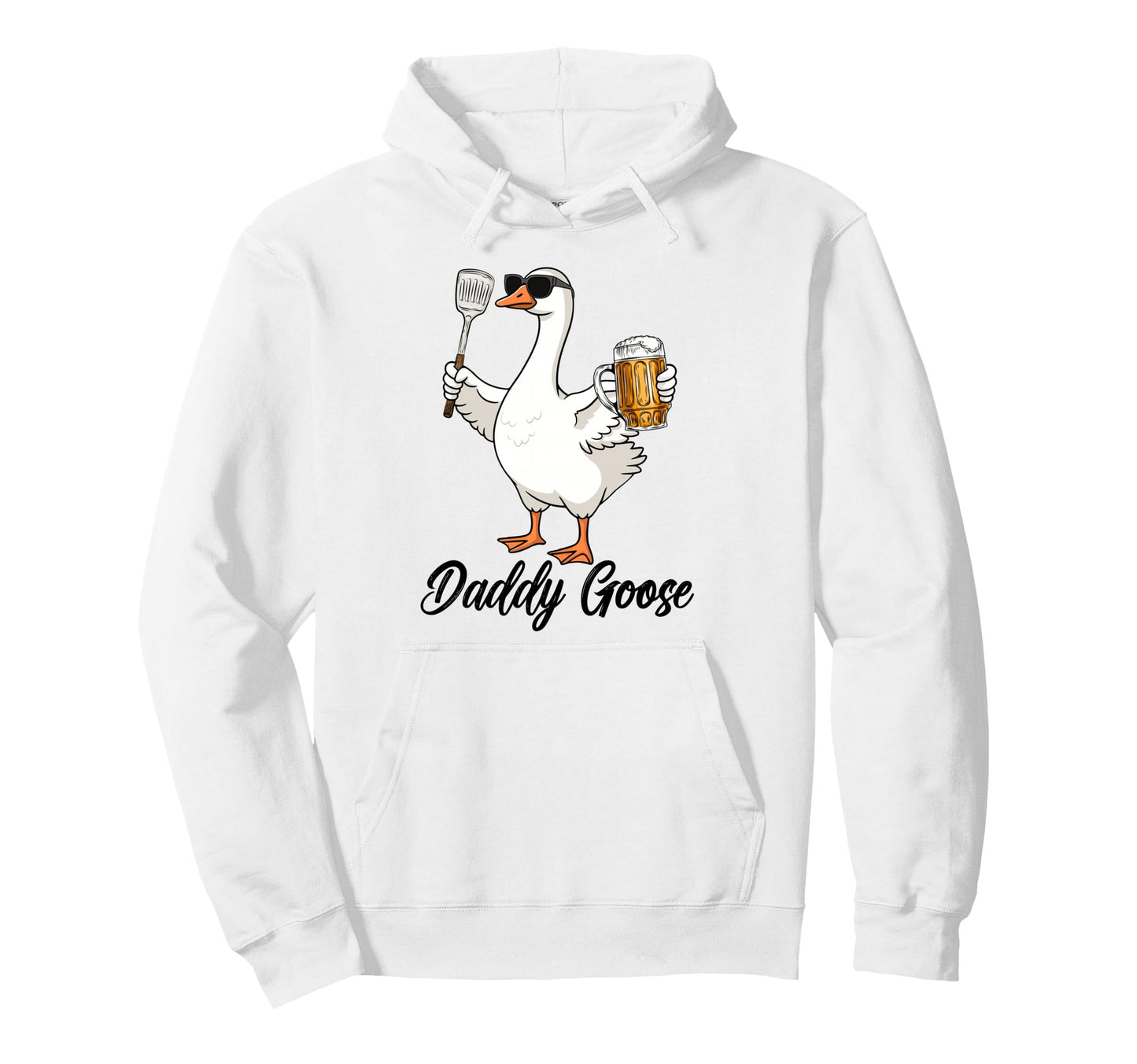 Daddy Goose Drinking Beer Bbq Party Hoodie - Graphic Print for Adults - T-Shirt, Sweatshirt, Hoodie