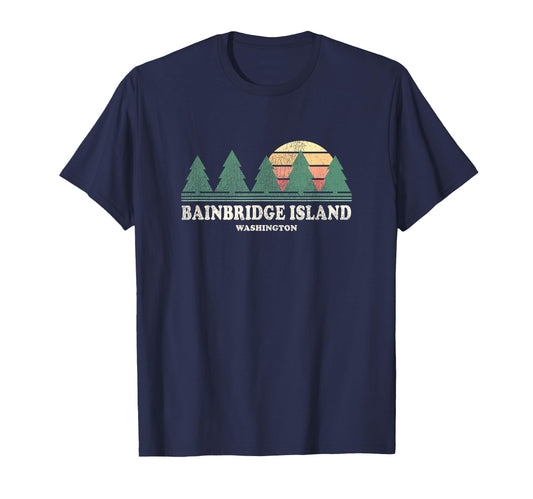 Bainbridge Island Wa Throwback 70S T-Shirt - Casual Everyday Wear Men Women - T-Shirt, Sweatshirt, Hoodie