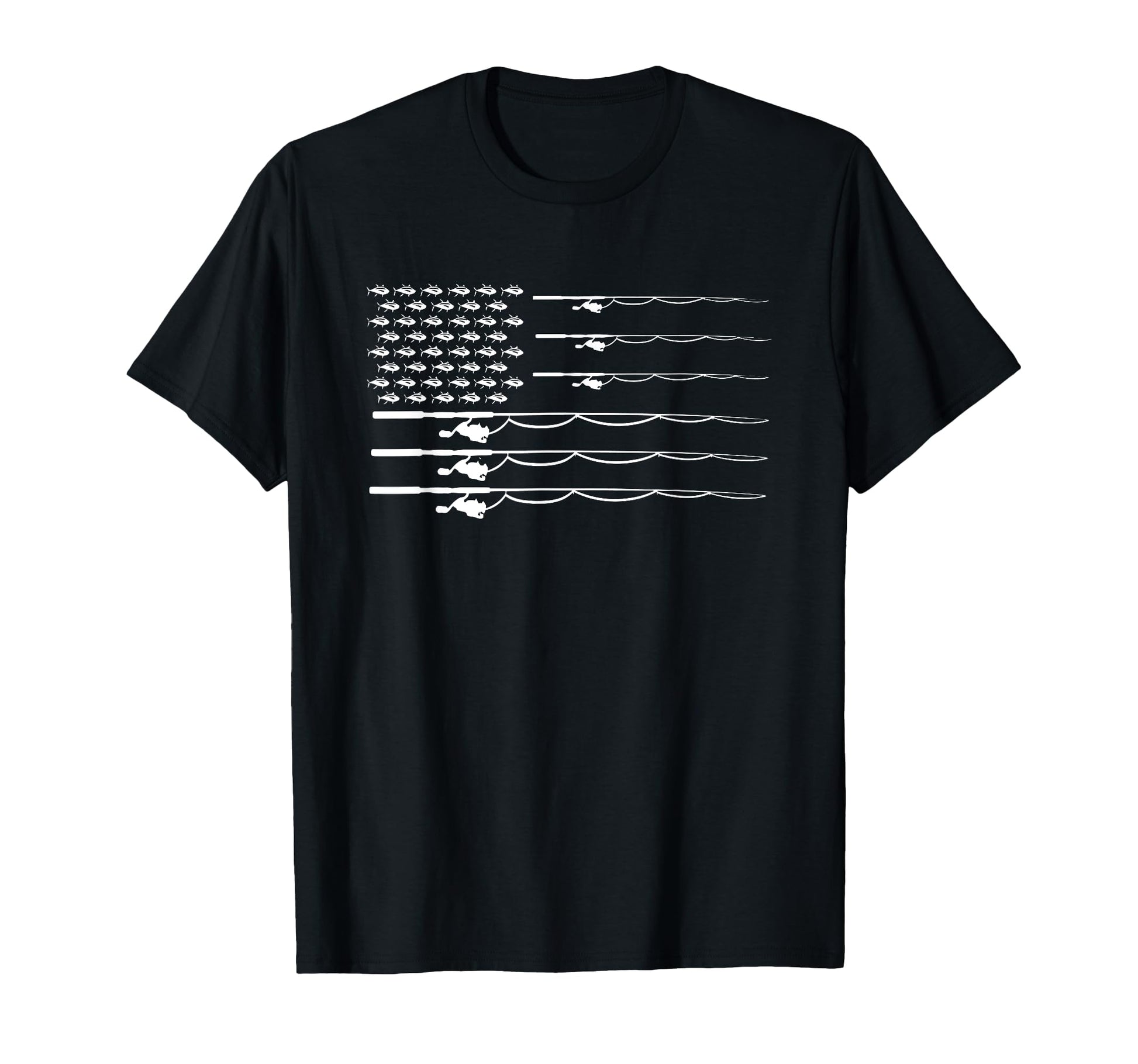 American Flag Fishing Fathers Day T-Shirt - Fun Novelty Design Unisex - T-Shirt, Sweatshirt, Hoodie