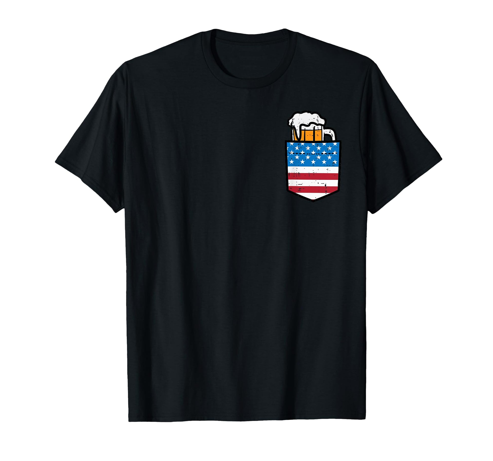 4Th July American Flag Pocket Funny T-Shirt - Aesthetic Graphic Unisex - T-Shirt, Sweatshirt, Hoodie