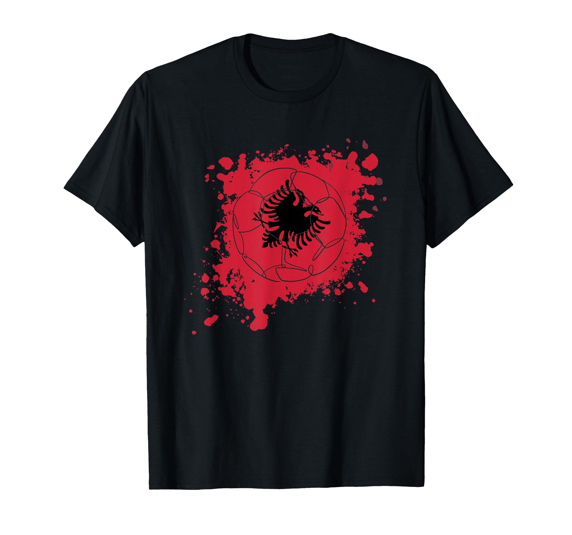 Soccer Ball Flag Albania Soccer T-Shirt - Casual Everyday Wear Men Women - T-Shirt, Sweatshirt, Hoodie