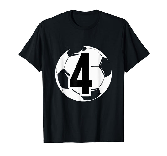 4 Soccer Birthday Gift Soccer Fan Sports T-Shirt - Trendy Graphic Unisex - T-Shirt, Sweatshirt, Hoodie