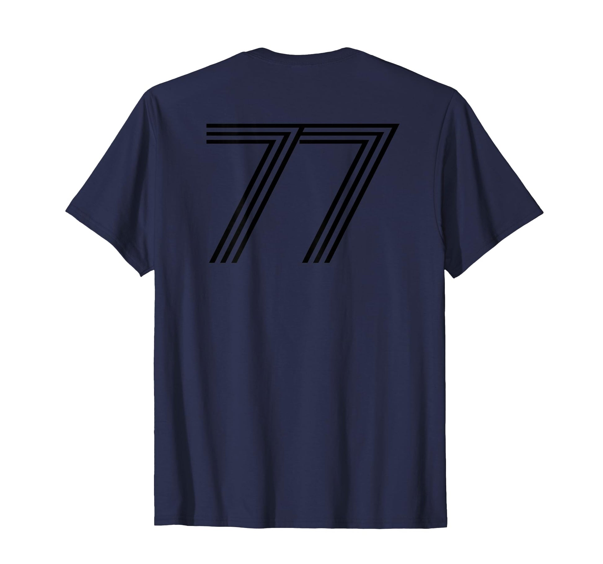 Number 77 Baseball Football Soccer Back T-Shirt - Graphic Print for Adults - T-Shirt, Sweatshirt, Hoodie