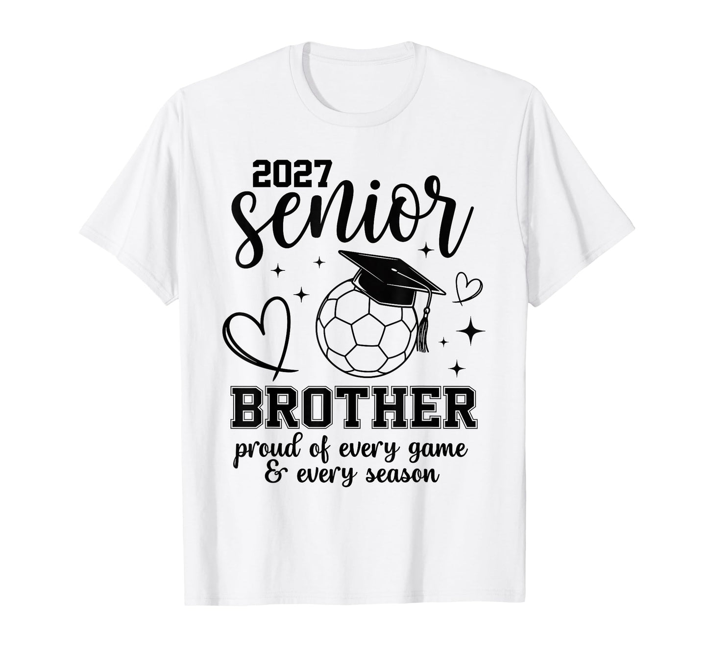 2027 Senior Soccer Brother Proud T-Shirt - Minimalist Print for Adults - T-Shirt, Sweatshirt, Hoodie